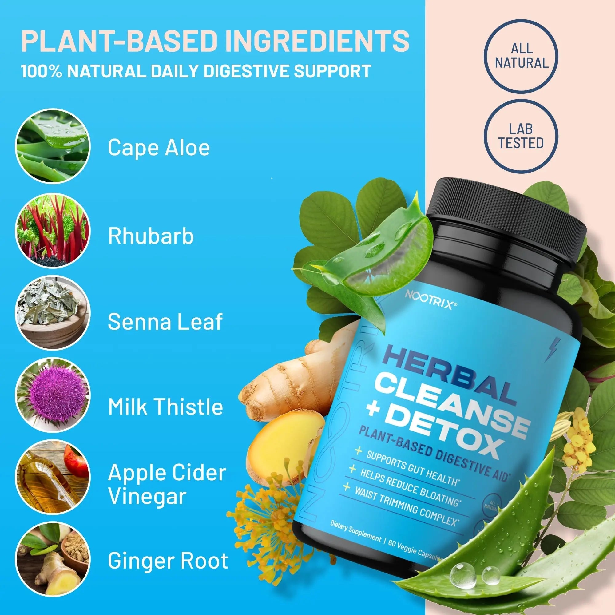 Nootrix Herbal Cleanse + Detox Cleanse for Weight Loss Products | 15 Day Gut Cleanse - TrustMedUSA