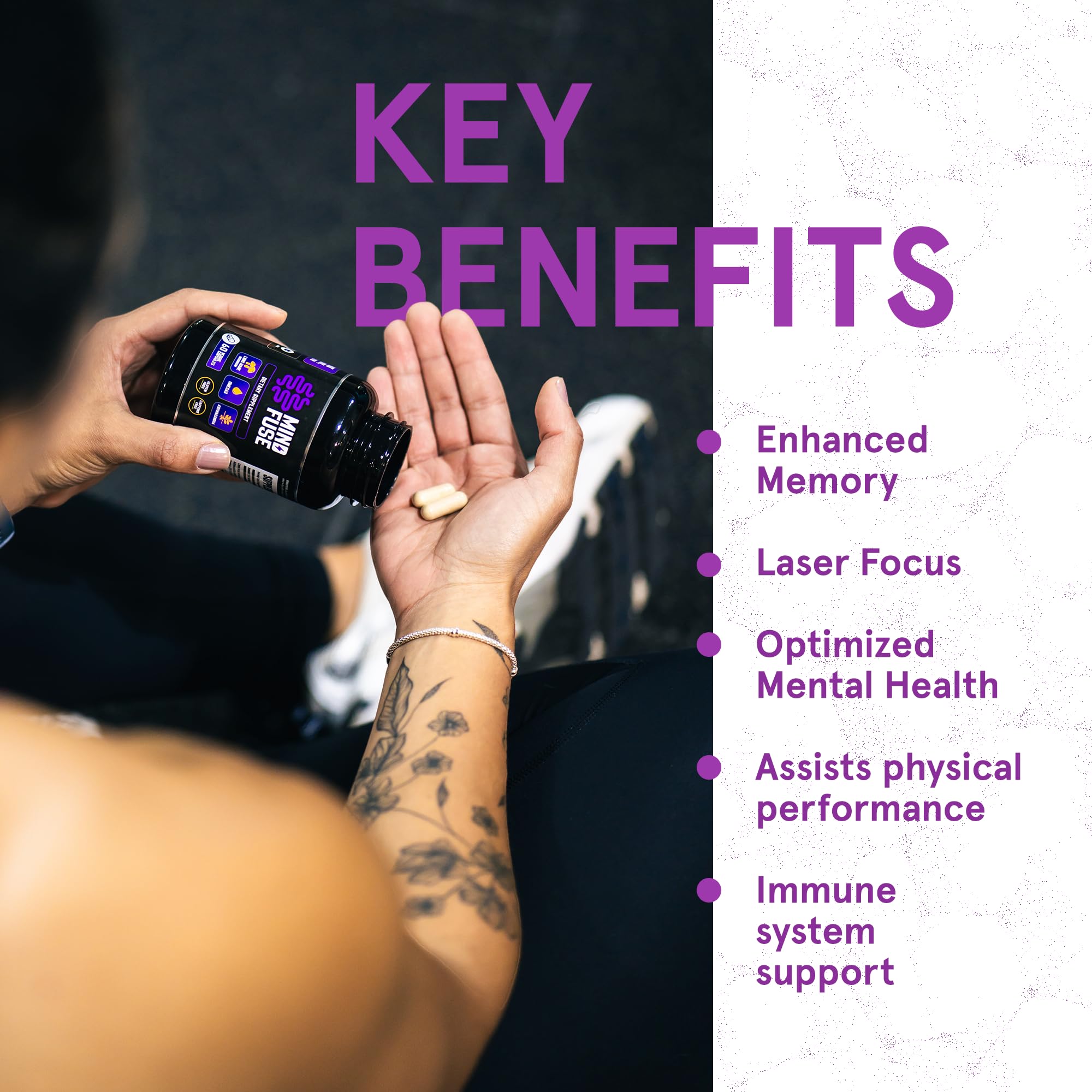 Nootropic Memory Booster Supplement for Adults - Lion’s Mane Capsules with Omega-3, Ashwagandha & L-Theanine for Focus & Memory - Gluten-Free 60 Capsules - TrustMedUSA