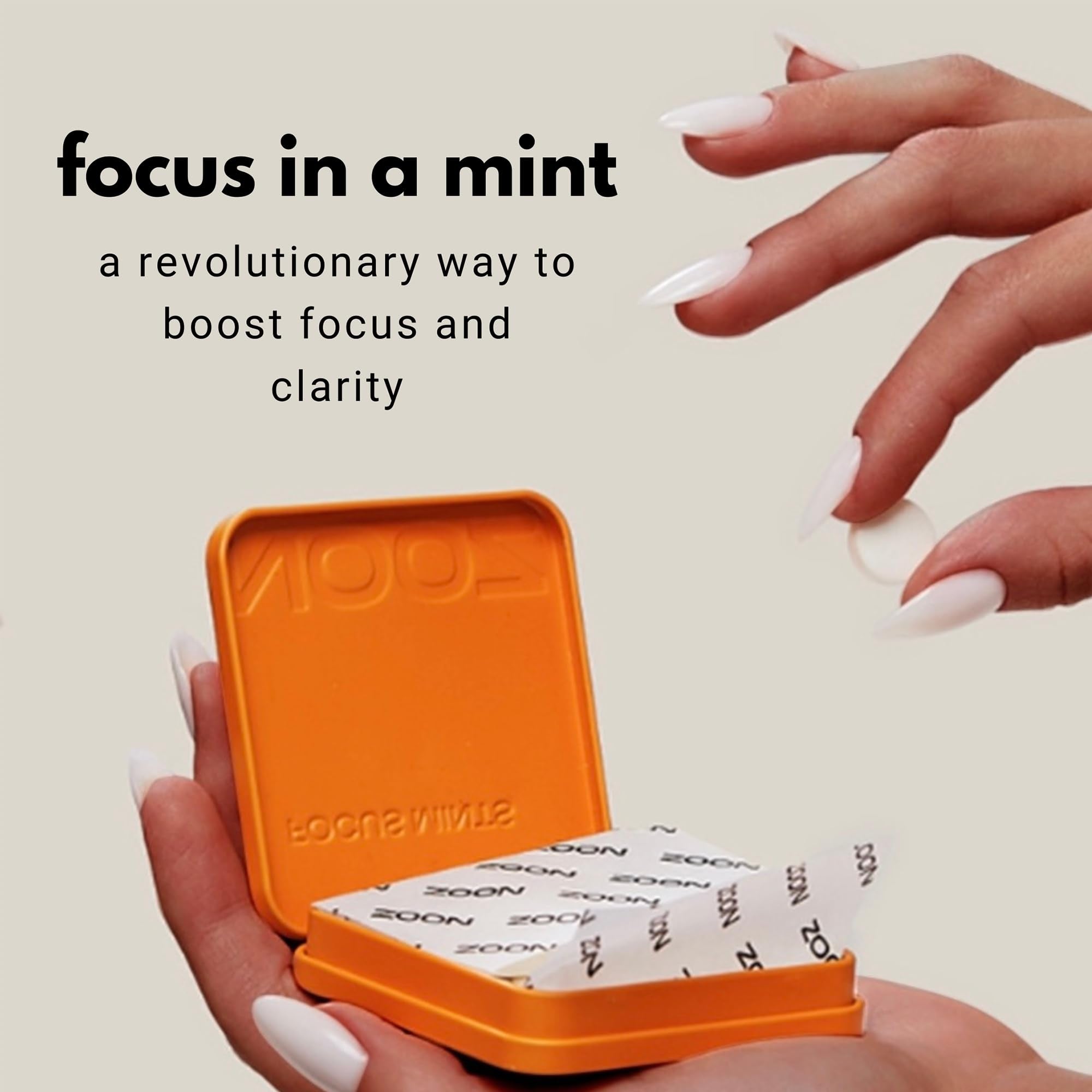 NOOZ Focus Mints Refill Bag - Caffeine-Free Brain Booster for Mental Clarity-Tangerine & Lemon Flavor | Sugar-Free, Travel-Friendly Supplement with Vitamin C, B6, B12 - Non-GMO, Clean Label, 150 Mints - TrustMedUSA