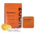 NOOZ Focus Mints Refill Bag - Caffeine-Free Brain Booster for Mental Clarity-Tangerine & Lemon Flavor | Sugar-Free, Travel-Friendly Supplement with Vitamin C, B6, B12 - Non-GMO, Clean Label, 150 Mints - TrustMedUSA