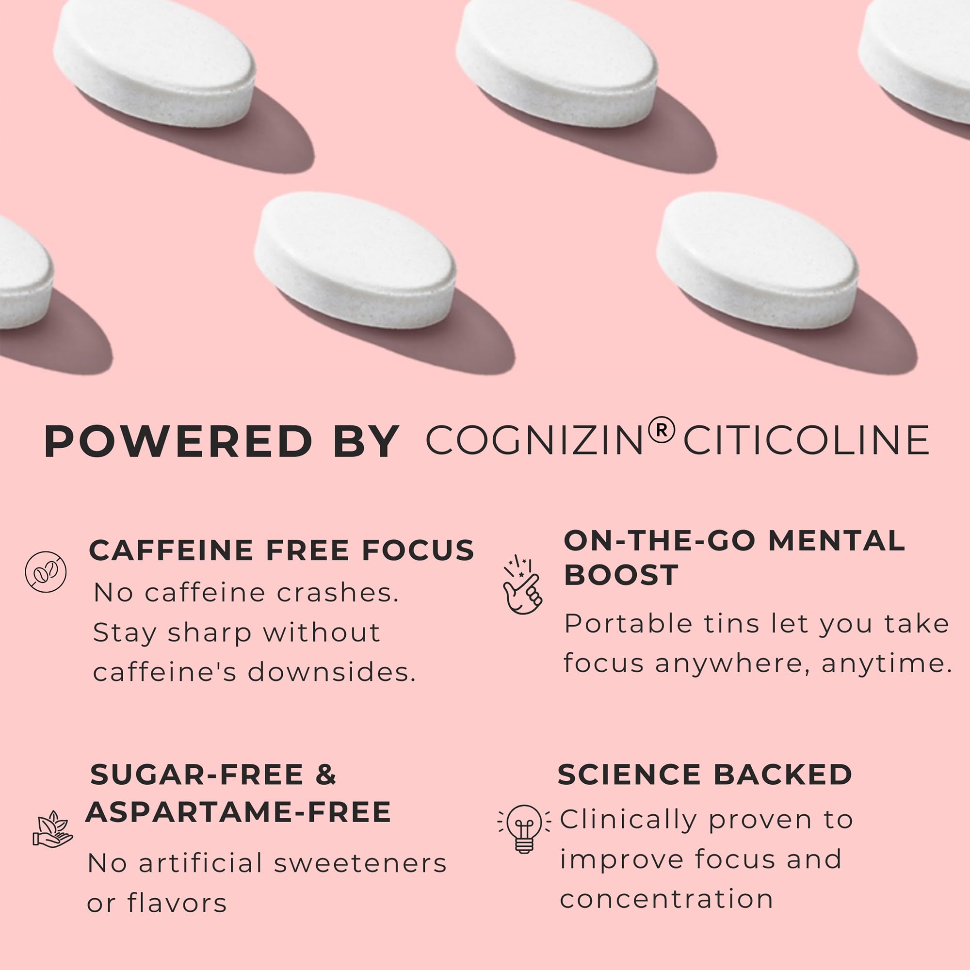 NOOZ Focus Mints Refill Bag - Caffeine-Free Brain Booster for Mental Clarity-Tangerine & Lemon Flavor | Sugar-Free, Travel-Friendly Supplement with Vitamin C, B6, B12 - Non-GMO, Clean Label, 150 Mints - TrustMedUSA