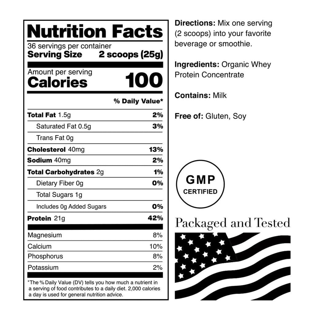 NorCal Organic Classic Whey Protein - 2lbs Bulk | 100% Grass-Fed & Finished - TrustMedUSA