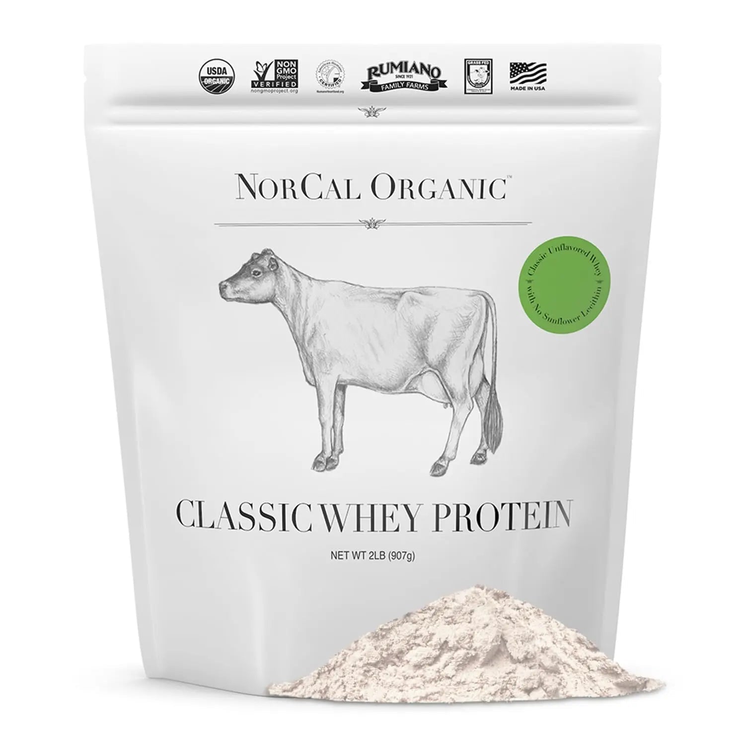 NorCal Organic Classic Whey Protein - 2lbs Bulk | 100% Grass-Fed & Finished - TrustMedUSA