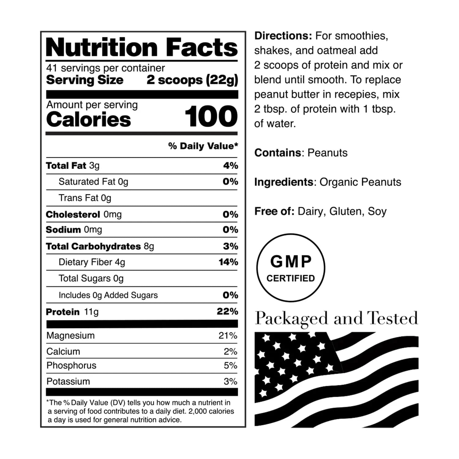 Norcal Organic Peanut Butter Protein Powder - 2lb | Vegan, Low-Cal, 11g Protein - TrustMedUSA