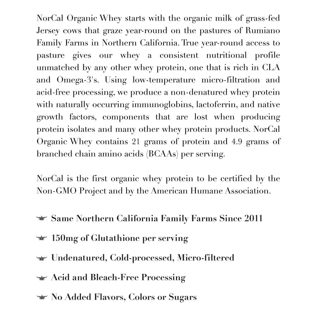 NorCal Organic Unflavored Whey Protein - 2lbs Bulk | 100% Grass-Fed, USDA Certified - TrustMedUSA