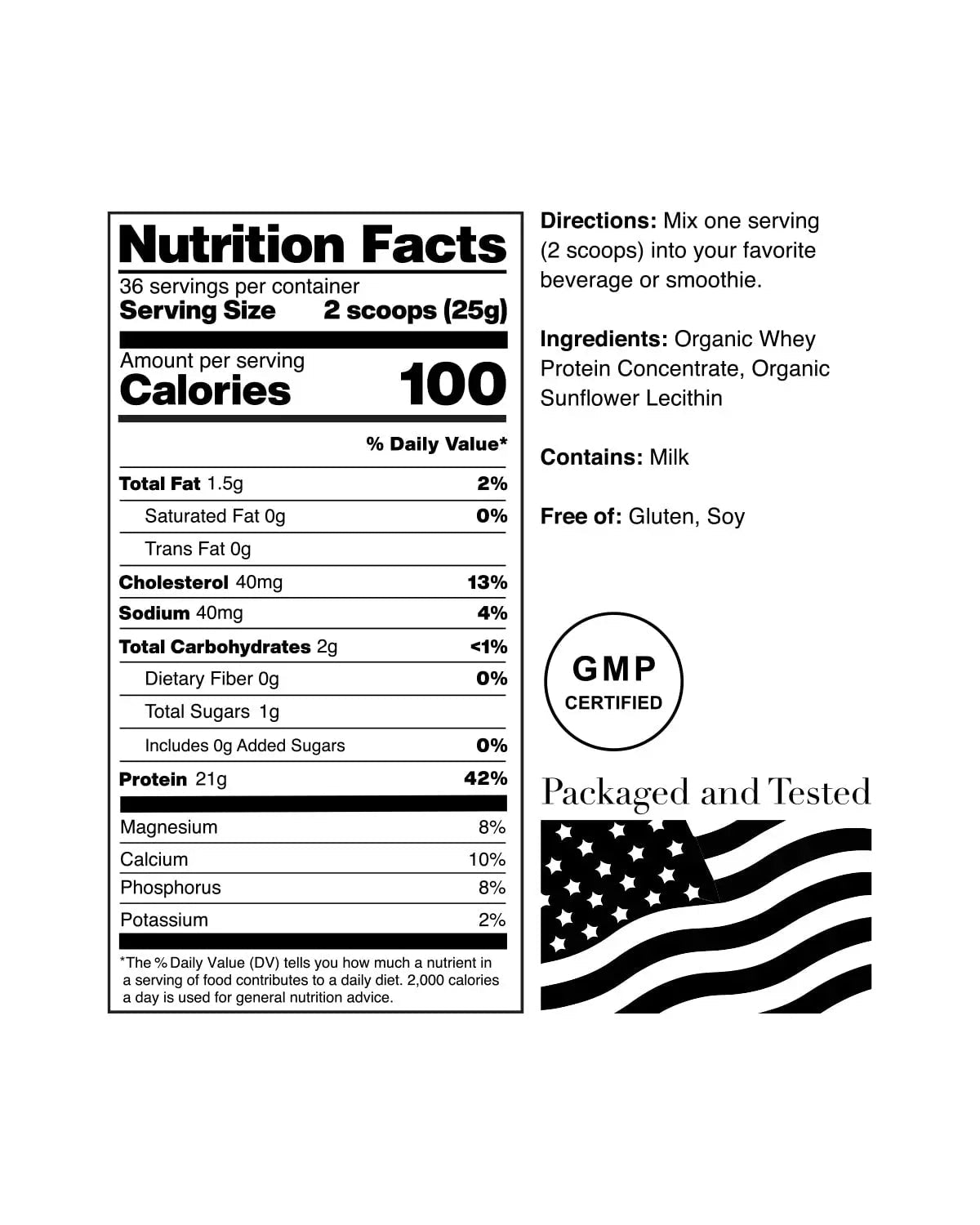 NorCal Organic Unflavored Whey Protein - 2lbs Bulk | 100% Grass-Fed, USDA Certified - TrustMedUSA