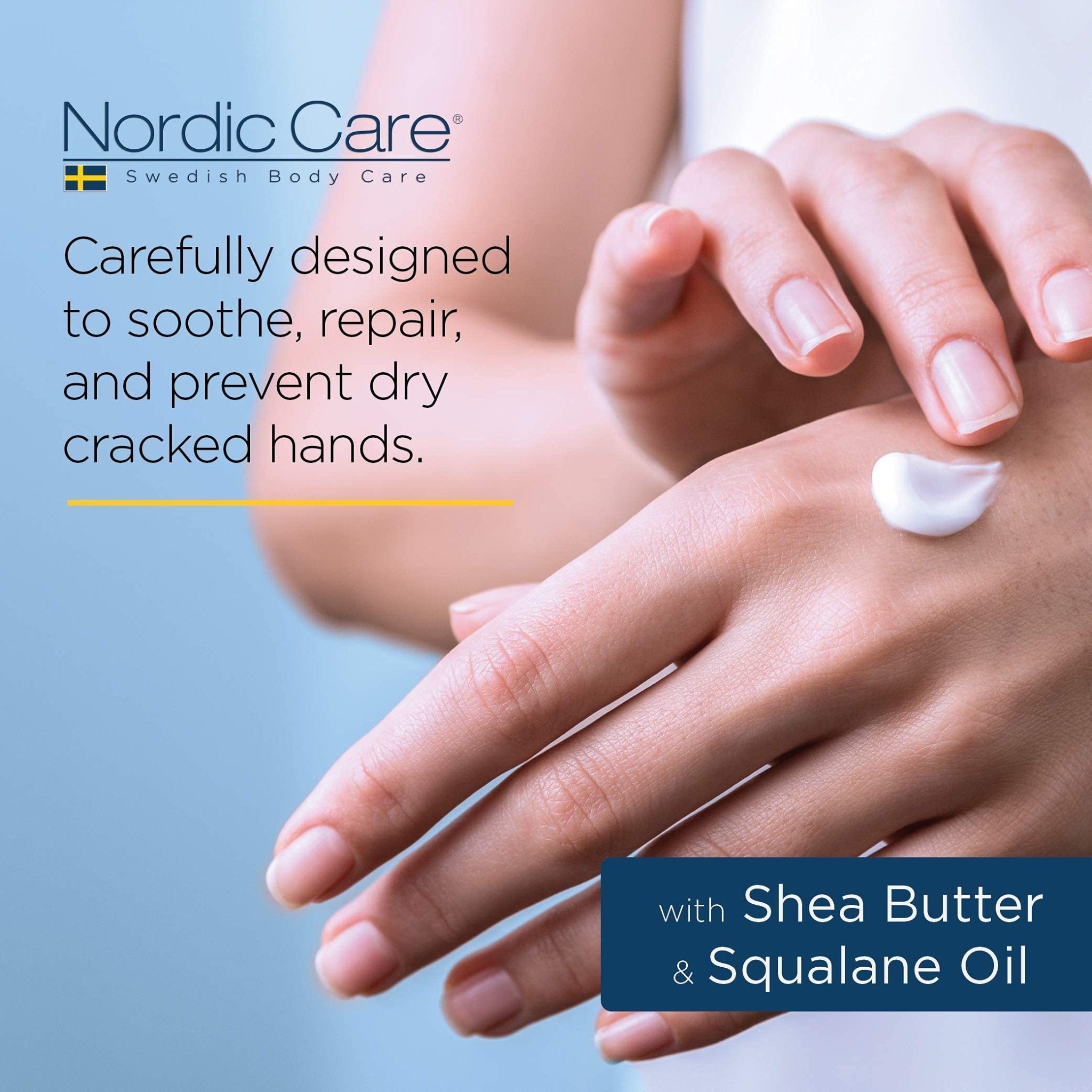 Nordic Care Hand Cream, 6 oz. | Shea Butter Hand Lotion for Dry Hands and Cracked Skin | Paraben & Lanolin-free | Essential Oils, Vitamin A & E, Squalane & Lavender - TrustMedUSA