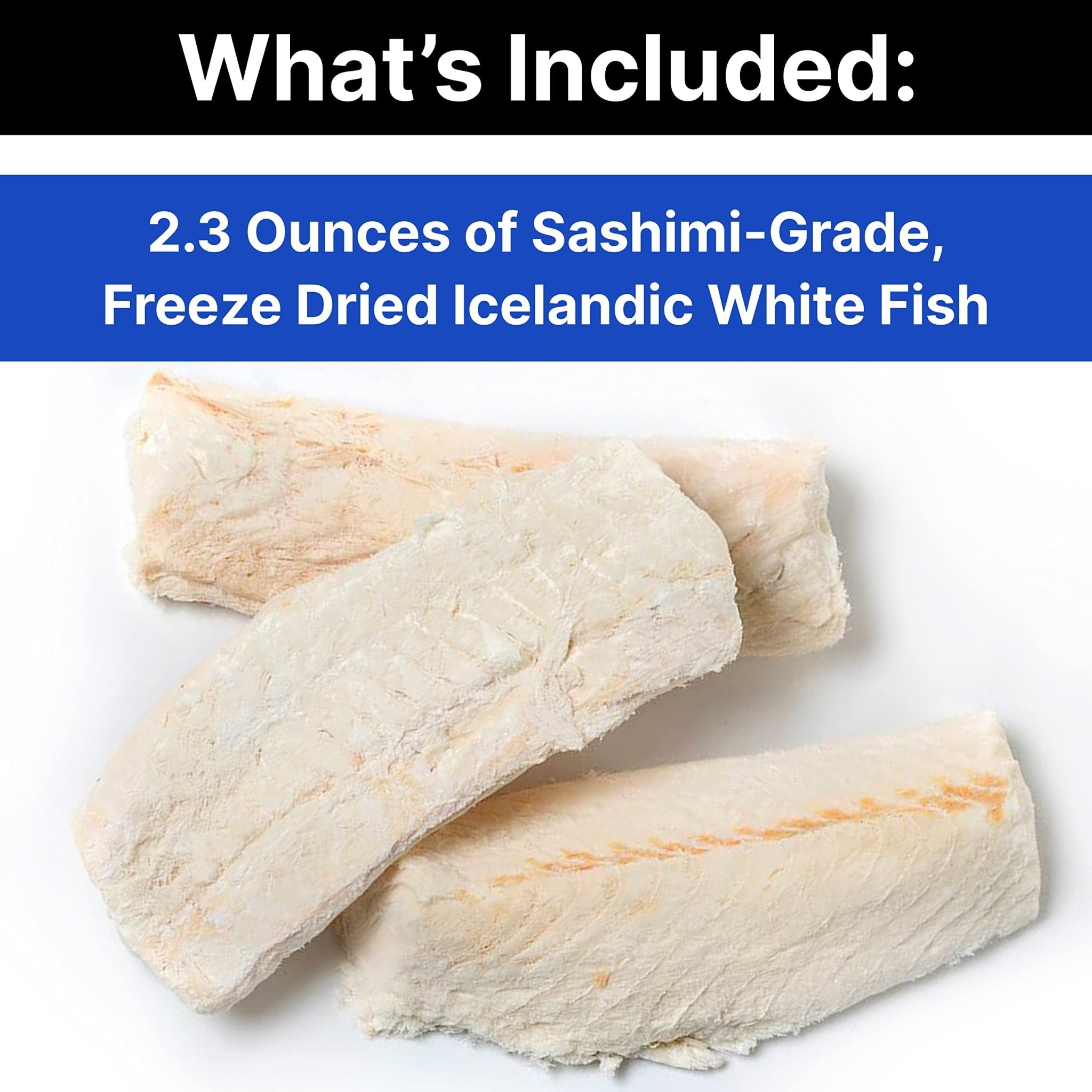 Nordic Catch Freeze Dried Fish Pet Treats from Iceland - Pure, All Natural Seafood Snacks for Dogs, Cats and Other Pets - Human Safe Ingredients, Made from Sashimi Grade Seafood - White Fish - TrustMedUSA