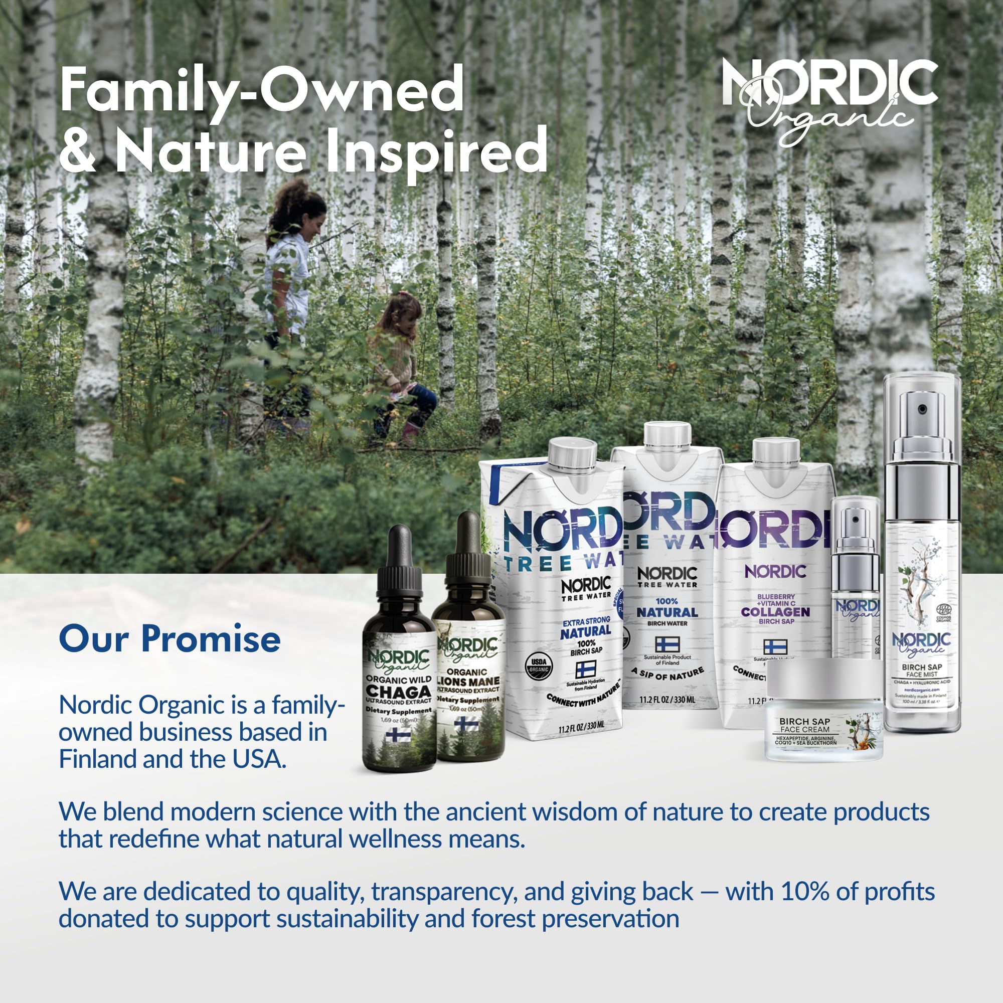 Nordic Liquid Collagen Peptide Drink, Organic Birch Sap, Wild blueberry + Vitamin C, Made in Finland - 10g Clinically Studied Grass Fed Collagen Peptides for Skin Hair Nails & Joint Support, with Silica, BPA-Free Beverage (12 Pack) - TrustMedUSA