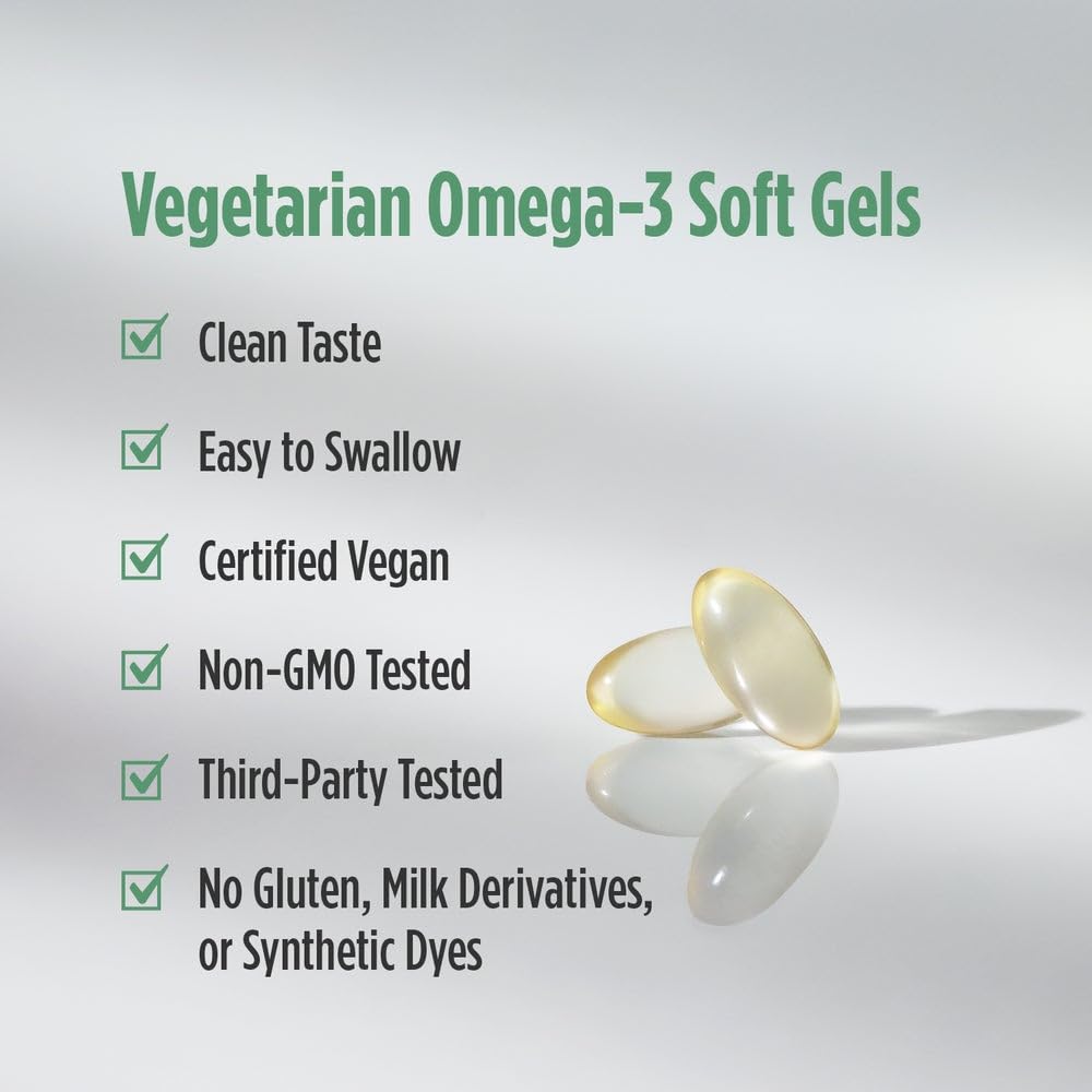 Nordic Naturals Algae DHA - 60 Soft Gels - 500 mg Omega-3 DHA - Certified Vegan Algae Oil - Plant-Based DHA - Brain, Eye & Nervous System Support - Non-GMO - 30 Servings - TrustMedUSA