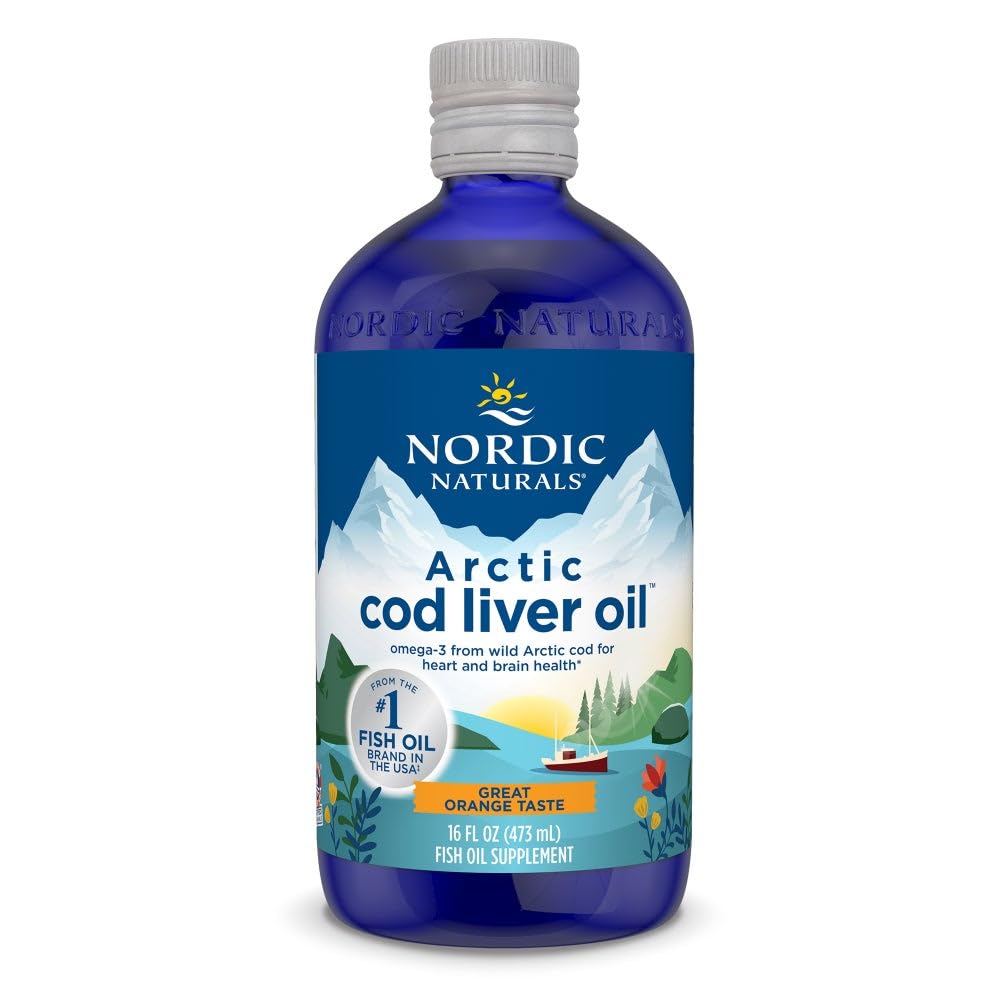 Nordic Naturals Arctic Cod Liver Oil, Orange - 16 oz - 1060 mg Total Omega-3s with EPA & DHA - Heart & Brain Health, Healthy Immunity, Overall Wellness - Non-GMO - 96 Servings - TrustMedUSA