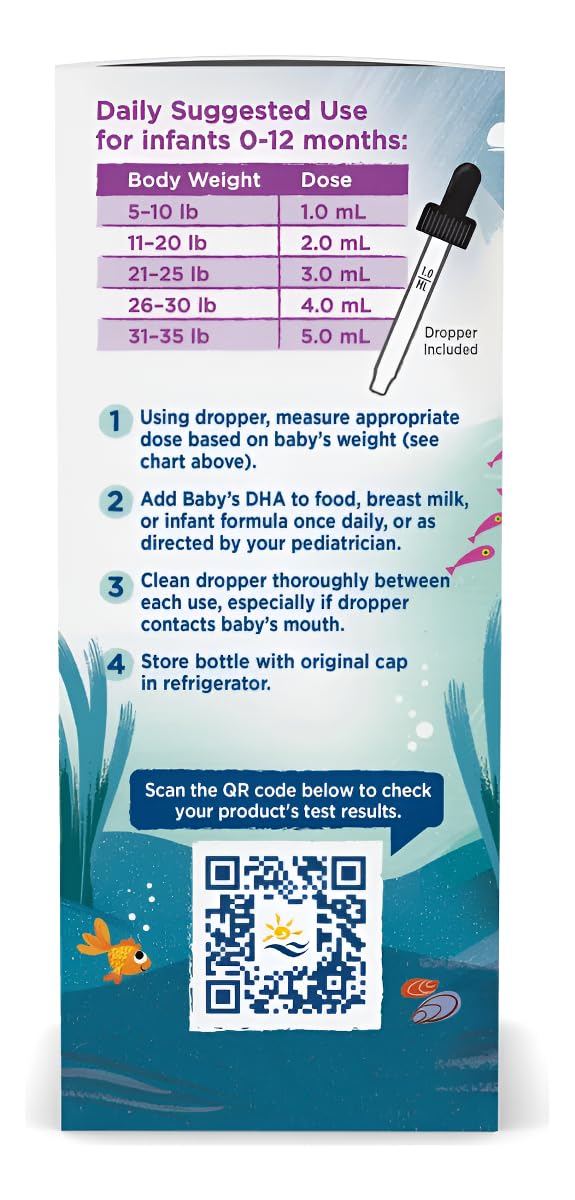 Nordic Naturals Baby’s DHA, Unflavored - 2 oz - 1050 mg Omega-3 + 300 IU Vitamin D3 - Supports Brain, Vision & Nervous System Development in Babies - Non-GMO - Servings May Vary - TrustMedUSA