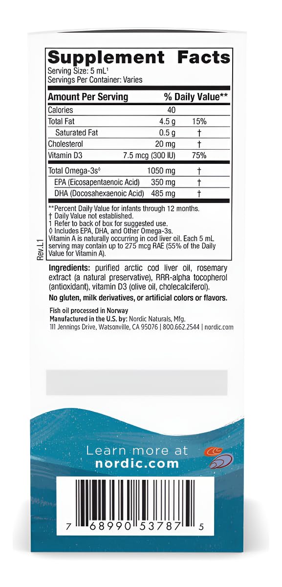 Nordic Naturals Baby’s DHA, Unflavored - 2 oz - 1050 mg Omega-3 + 300 IU Vitamin D3 - Supports Brain, Vision & Nervous System Development in Babies - Non-GMO - Servings May Vary - TrustMedUSA