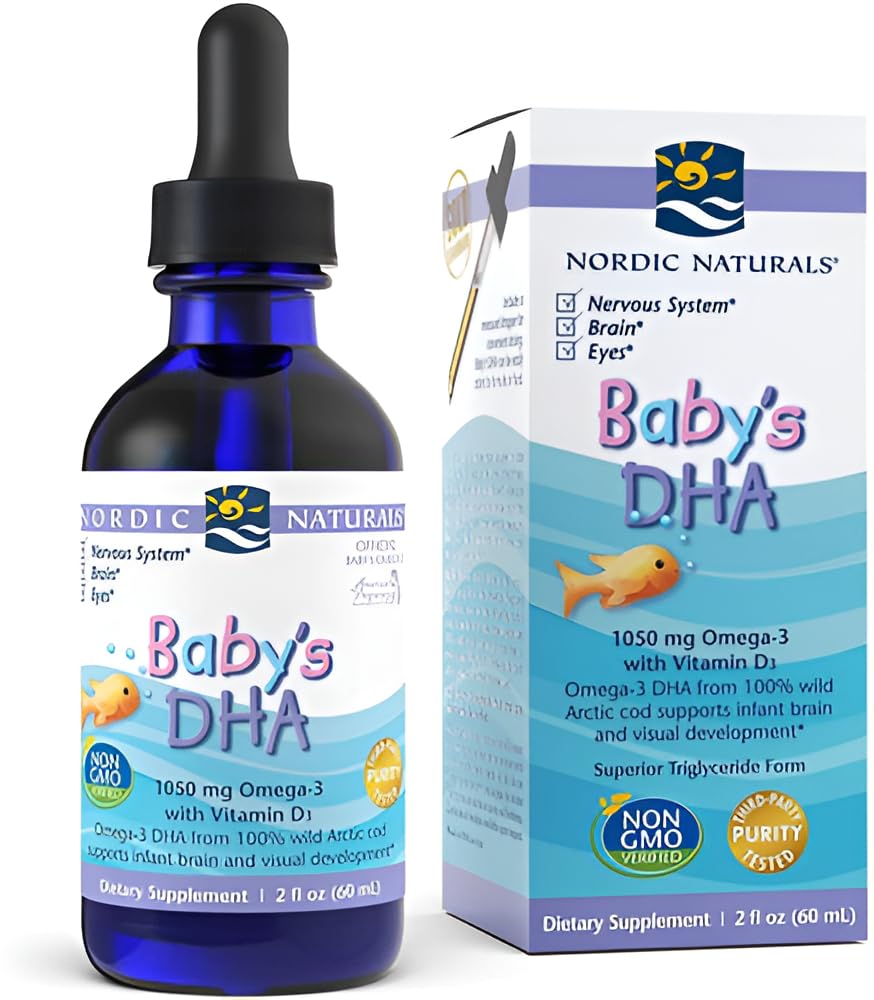 Nordic Naturals Baby’s DHA, Unflavored - 2 oz - 1050 mg Omega-3 + 300 IU Vitamin D3 - Supports Brain, Vision & Nervous System Development in Babies - Non-GMO - Servings May Vary - TrustMedUSA