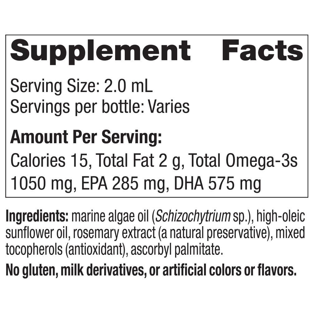 Nordic Naturals Baby’s DHA Vegetarian, Unflavored - 1050 mg Plant-Based Omega-3-1 oz - Supports Brain & Vision Development in Babies - Non-GMO, Vegan - 15 Servings - TrustMedUSA