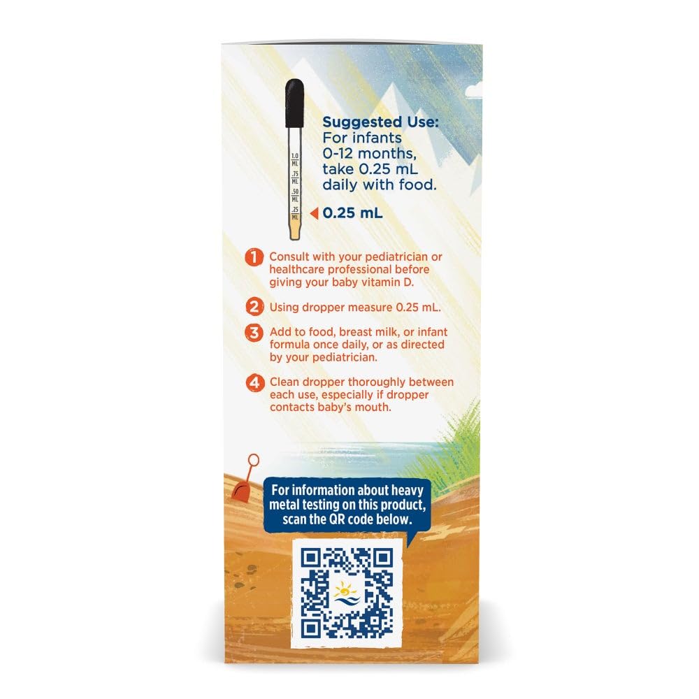 Nordic Naturals Baby’s Vitamin D3, Unflavored - 0.76 oz - 400 IU Vitamin D3 - Healthy Bones, Immune System Support, Normal Sleep Rhythms - Non-GMO, Certified Vegetarian - 90 Servings - TrustMedUSA
