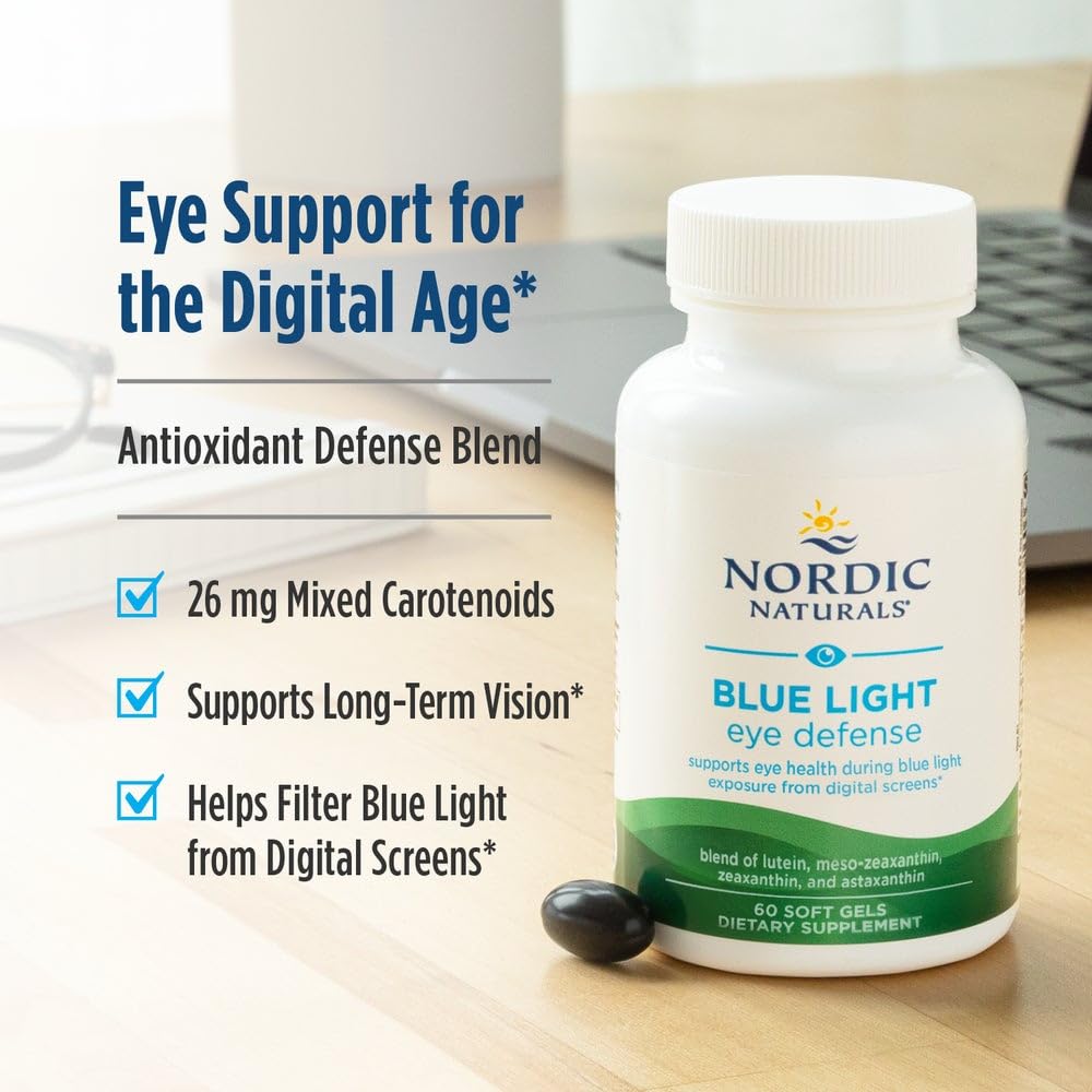 Nordic Naturals Blue Light Defense - 60 Soft Gels - Four Phytonutrients with Complementary Antioxidant Capacities - Supports Retinal Health, Visual Function - Non-GMO - 60 Servings - TrustMedUSA