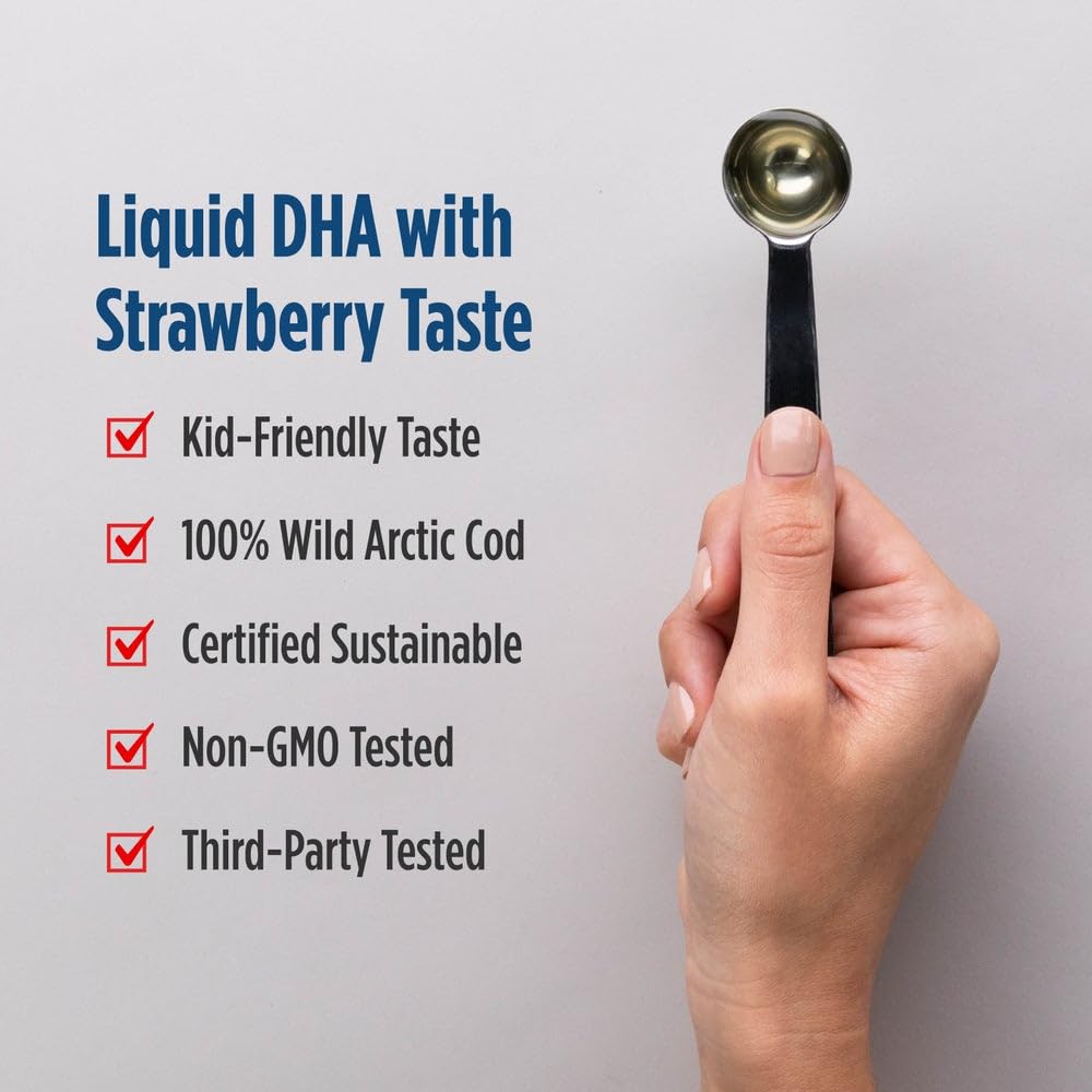 Nordic Naturals Children’s DHA, Strawberry - 8 oz for Kids - 530 mg Omega-3 with EPA & DHA - Brain Development & Function - TrustMedUSA
