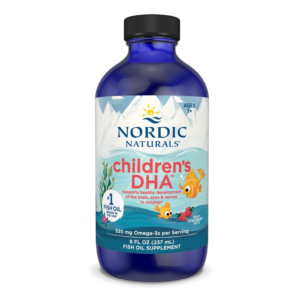 Nordic Naturals Children’s DHA, Strawberry - 8 oz for Kids - 530 mg Omega-3 with EPA & DHA - Brain Development & Function - TrustMedUSA
