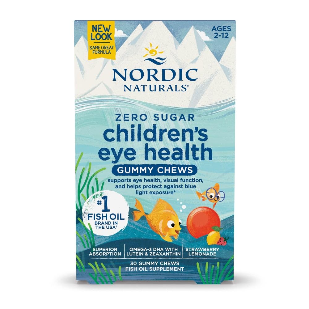 Nordic Naturals Children’s Eye Health Gummies, Strawberry Lemonade - 30 Gummies for Kids - 484 mg Total Omega-3s DHA, Lutein & Zeaxanthin - Brain Health, Antioxidant Support, Non-GMO - 30 Servings - TrustMedUSA