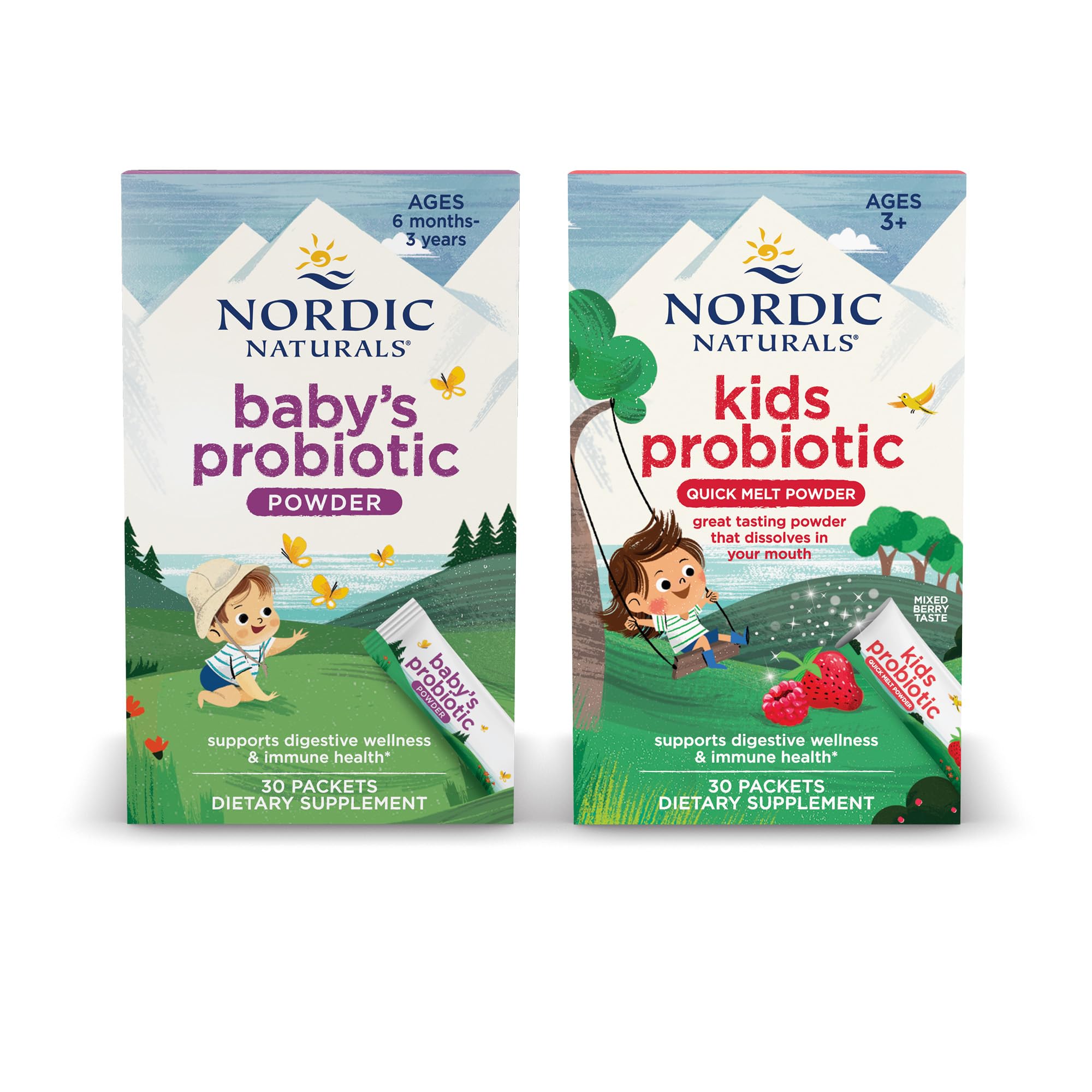 Nordic Naturals Children's Vegan Probiotic Powder Bundle - Baby’s Nordic Flora Probiotic Powder, Unflavored - 30 Packets - 4 Billion CFU - TrustMedUSA
