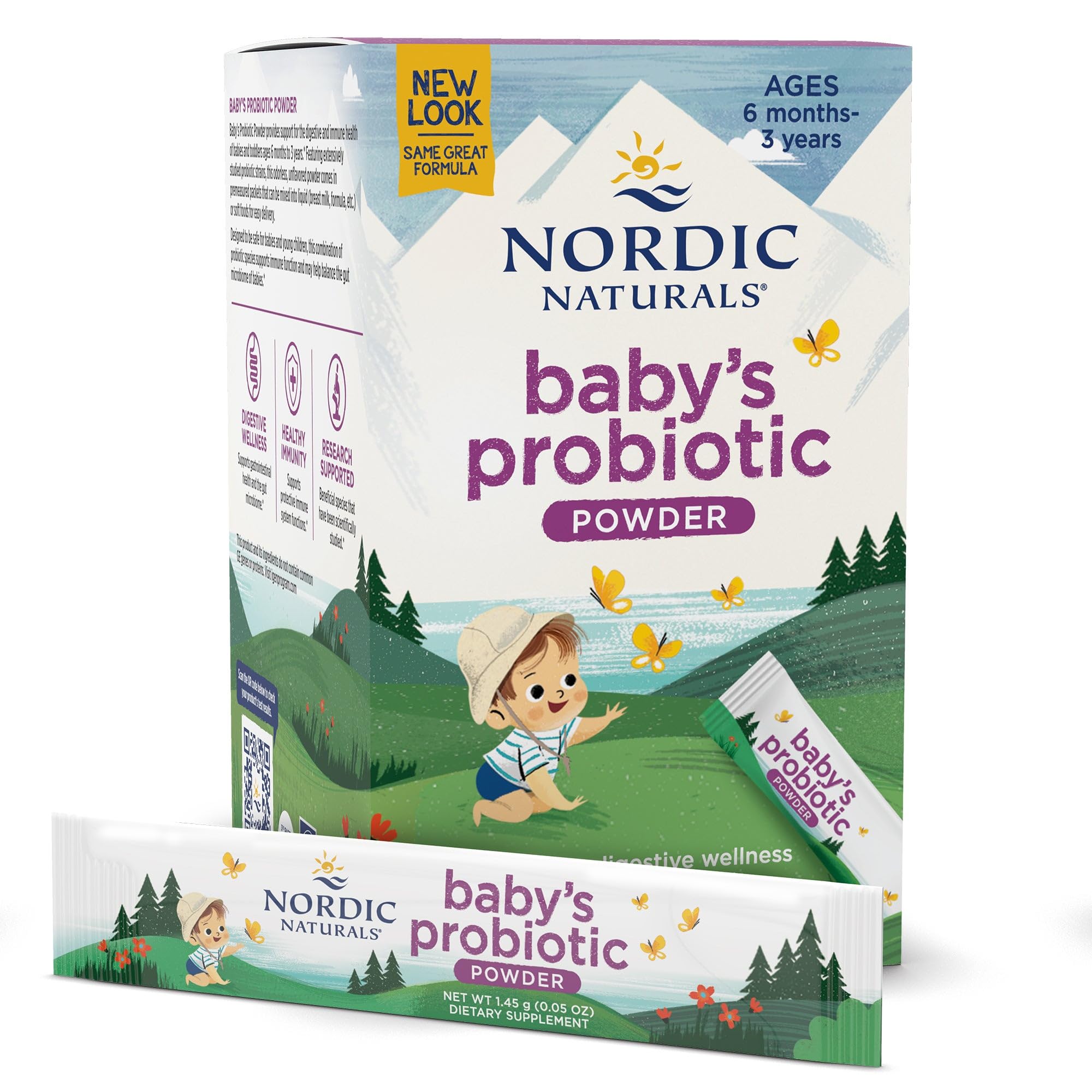 Nordic Naturals Children's Vegan Probiotic Powder Bundle - Baby’s Nordic Flora Probiotic Powder, Unflavored - 30 Packets - 4 Billion CFU - TrustMedUSA