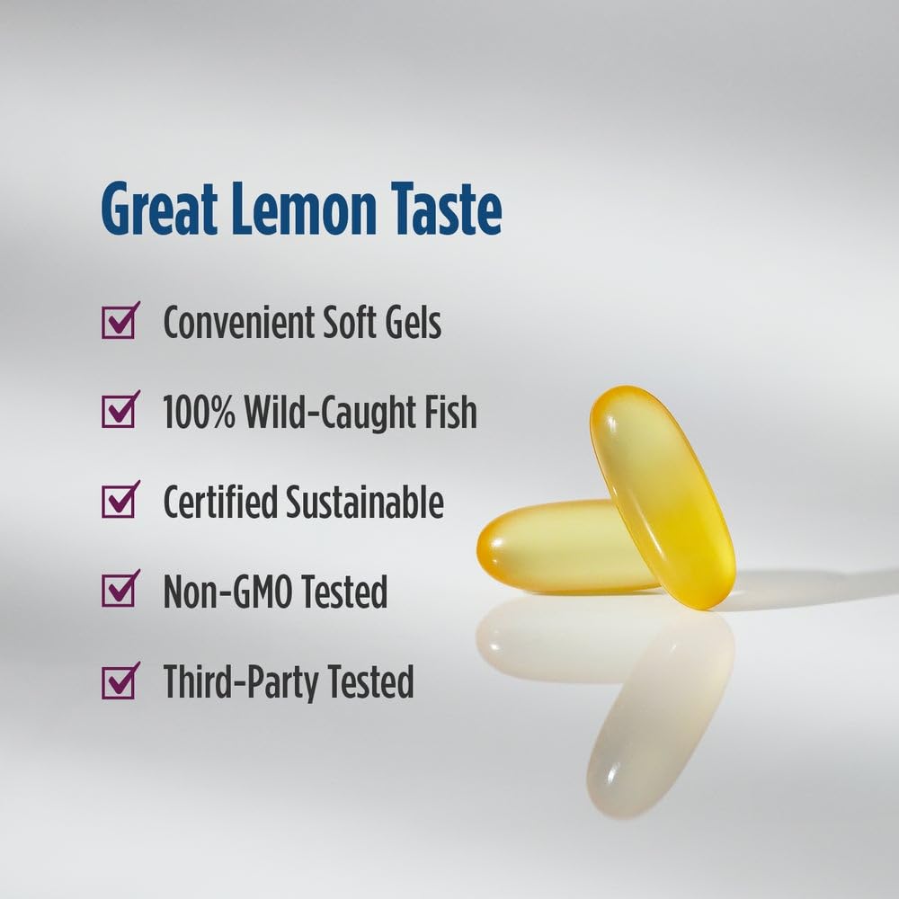 Nordic Naturals Complete Omega-D3, Lemon Flavor - 120 Soft Gels - 565 mg Omega-3 + 70 mg GLA + 1000 IU Vitamin D3 - EPA & DHA - Healthy Skin, Cognition, Positive Mood - Non-GMO - 60 Servings - TrustMedUSA