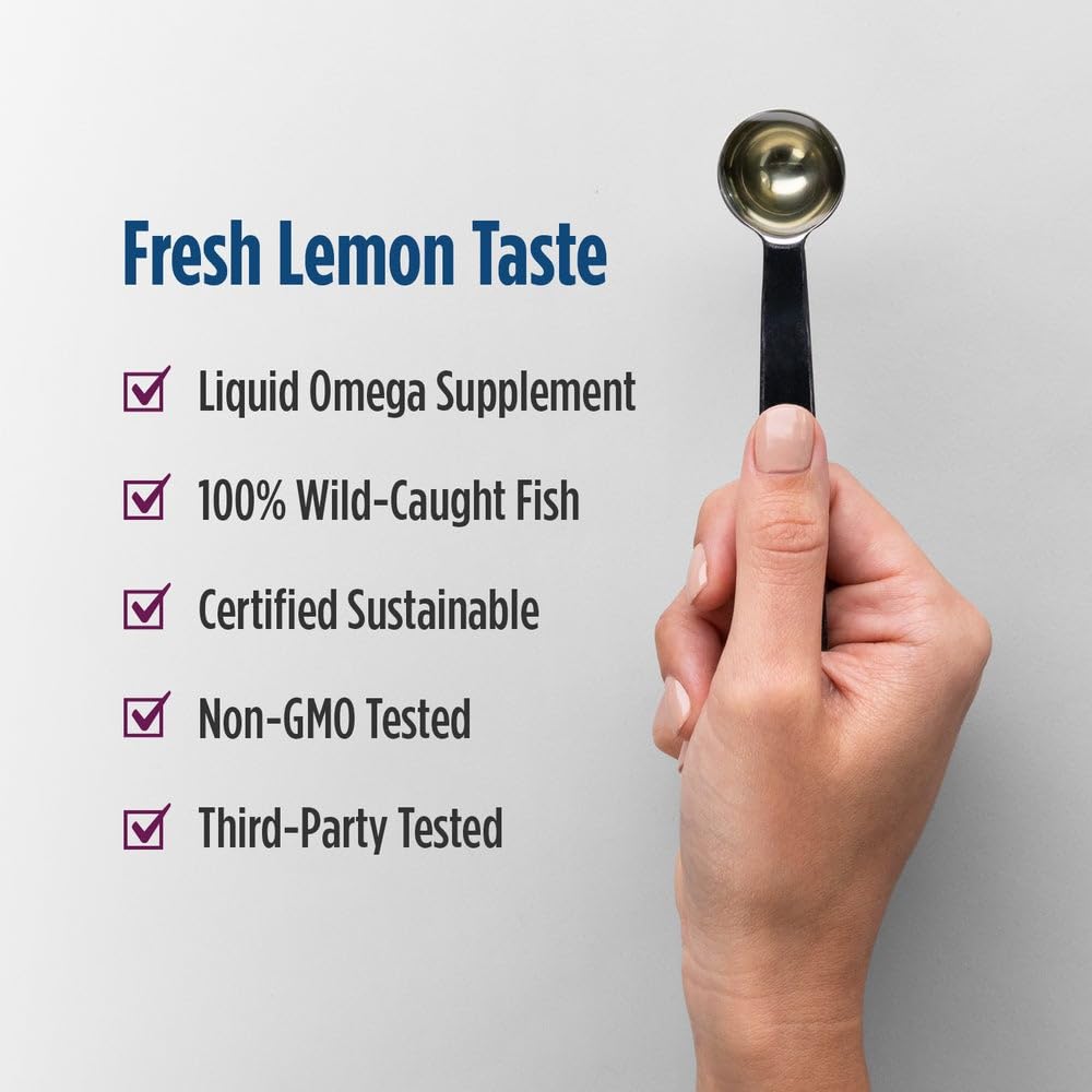 Nordic Naturals Complete Omega, Lemon Flavor - 8 oz - 1270 mg Omega-3 - EPA & DHA with Added GLA - Healthy Skin, Cognition, Positive Mood - Non-GMO - 48 Servings - TrustMedUSA