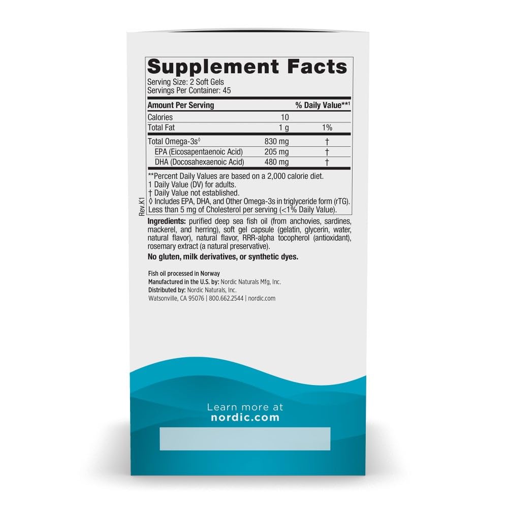 Nordic Naturals DHA, Strawberry - 90 Soft Gels - 830 mg Omega-3 - High-Intensity DHA Formula for Brain & Nervous System Support - Non-GMO - 45 Servings - TrustMedUSA