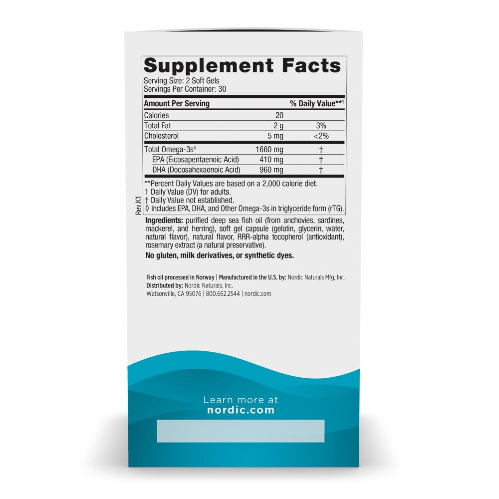 Nordic Naturals DHA Xtra, Strawberry - 60 Soft Gels - 1660 mg Omega-3 - High-Intensity DHA Formula for Brain & Nervous System Support - Non-GMO - 30 Servings - TrustMedUSA