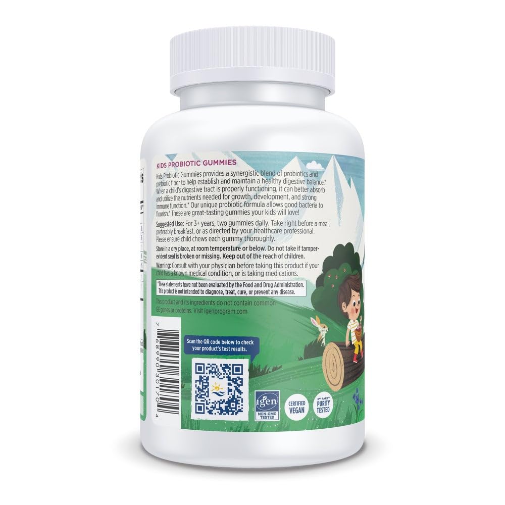 Nordic Naturals Kids Nordic Flora Probiotic Gummies, Merry Berry Punch - 60 Gummies - 1.5 Billion CFU & Prebiotic Fiber - TrustMedUSA