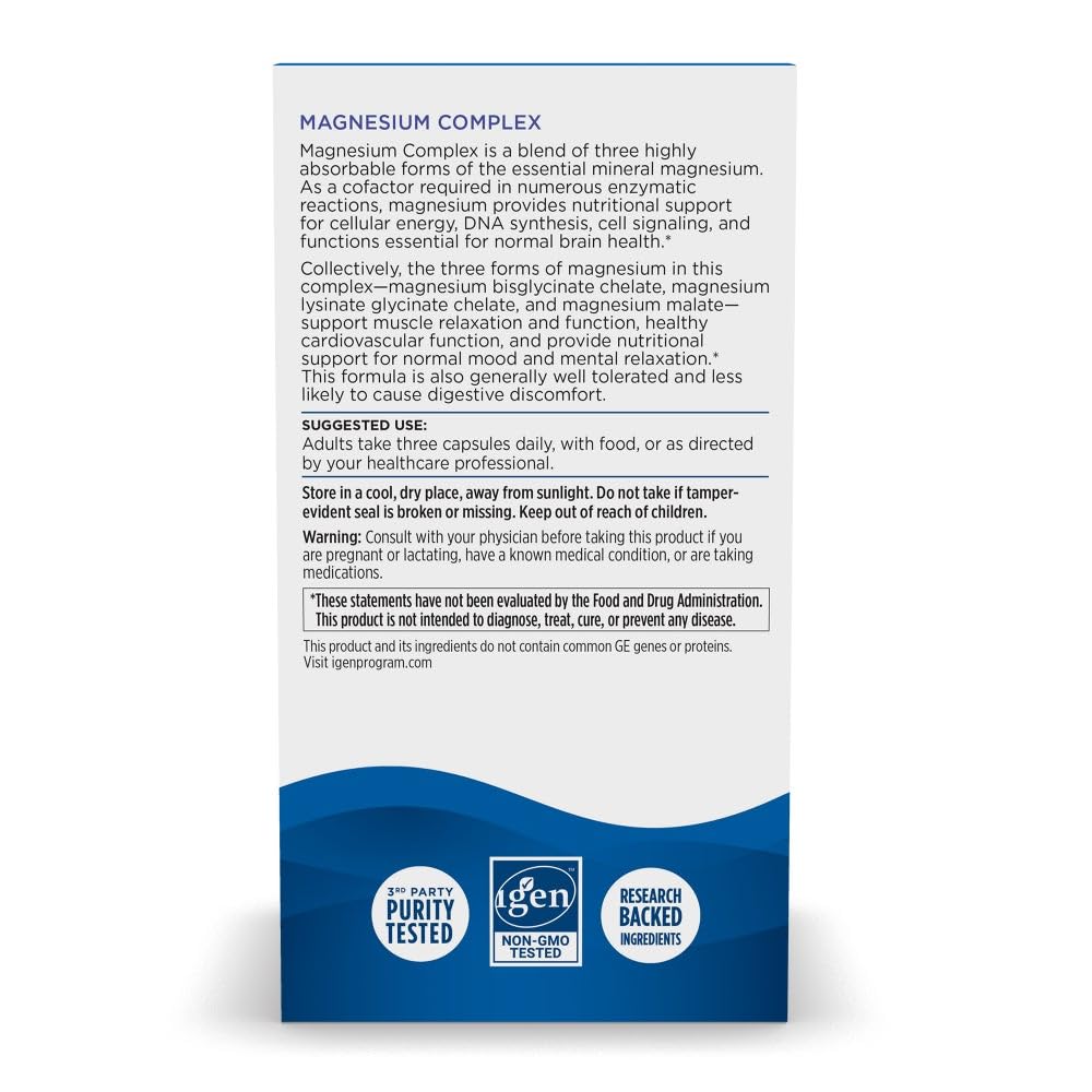 Nordic Naturals Magnesium Complex - 90 Capsules - 225 mg Magnesium, 1.9 mg Iron - Brain & Heart Health, Mood, Energy, & Muscle Relaxation - Non-GMO, Vegan - 30 Servings - TrustMedUSA