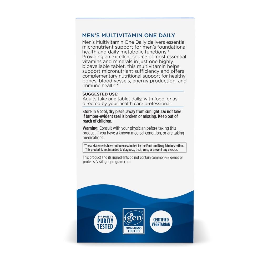 Nordic Naturals Men’s Multivitamin One Daily - Bone, Energy, & Blood-Vessel Support - Immunity Supplement - 20 Essential Nutrients - 30 Tablets - 30 Servings - TrustMedUSA