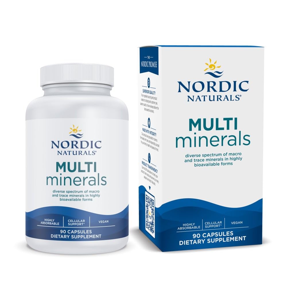 Nordic Naturals Multi Minerals, Unflavored - 90 Capsules - 11 Essential Minerals - Optimal Health & Wellness - Certified Vegan - Non-GMO - 30 Servings - TrustMedUSA