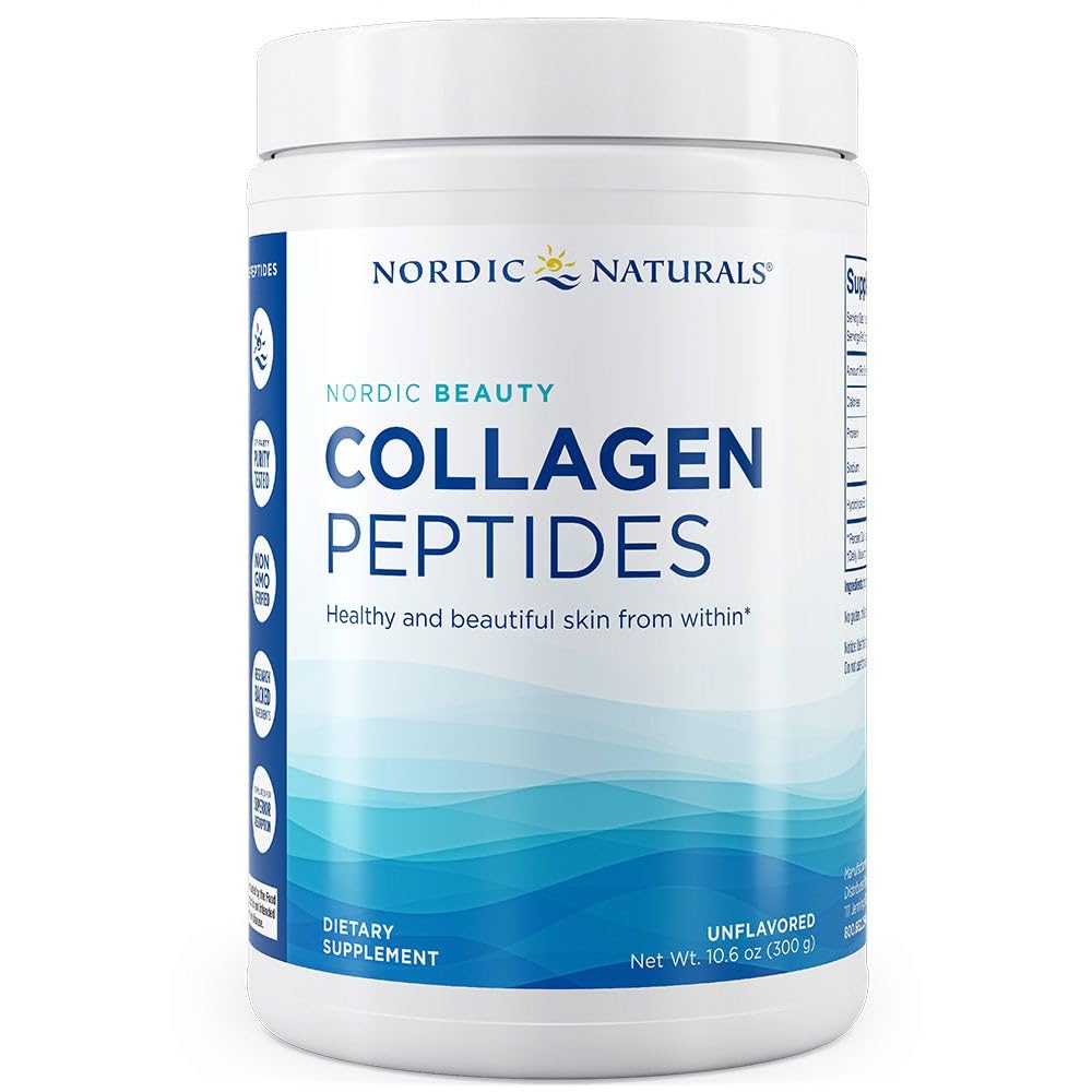 Nordic Naturals Nordic Beauty Collagen Peptides, Unflavored - 10.6 Ounces - Collagen Supplement for Skin Health and Elasticity - for Hot and Cold Beverages - 30 Servings - Maple Wellness Supplements