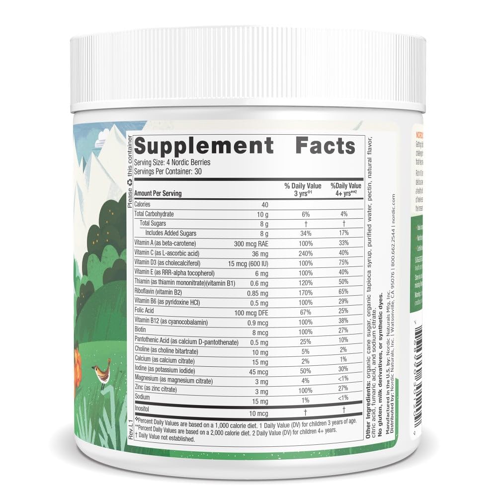 Nordic Naturals Nordic Berries, Citrus - 120 Gummy Berries - Great-Tasting Multivitamin for Ages 2+ - Growth, Development, Optimal Wellness - Non-GMO, Vegetarian - 30 Servings - TrustMedUSA