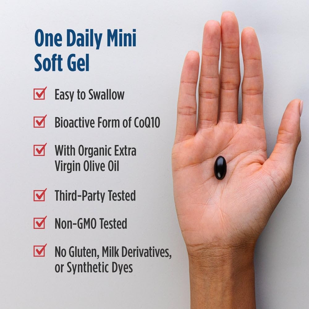Nordic Naturals Nordic CoQ10 Ubiquinol - 60 Mini Soft Gels - 100 mg Coenzyme Q10 (CoQ10) Ubiquinol - Heart & Brain Health, Cellular Energy Production, Antioxidant Support - Non-GMO - 60 Servings - TrustMedUSA