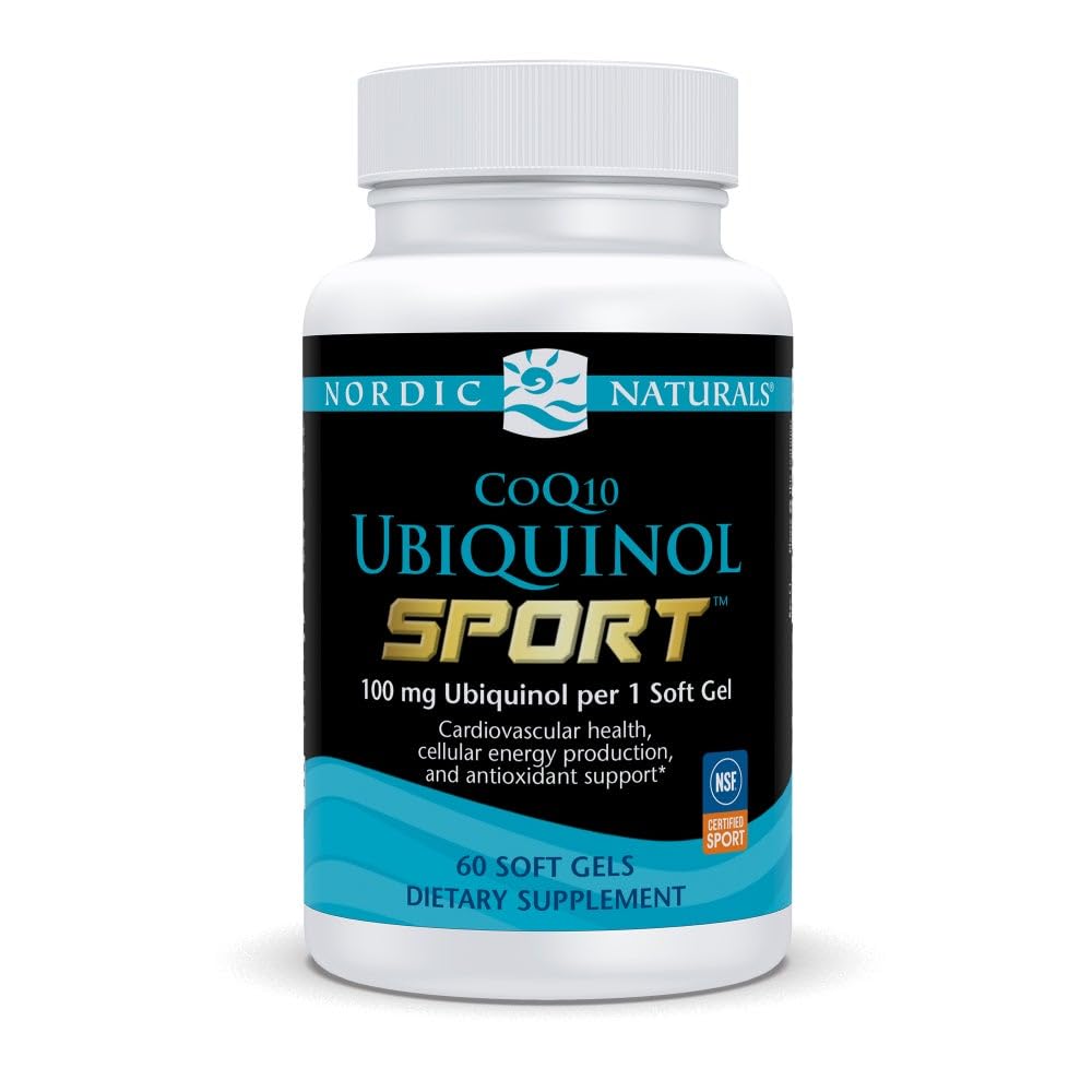 Nordic Naturals Nordic CoQ10 Ubiquinol Sport - 60 Mini Soft Gels - 100 mg Ubiquinol - Heart Health, Physical Performance, Cellular Energy Production - Non-GMO - 60 Servings - TrustMedUSA