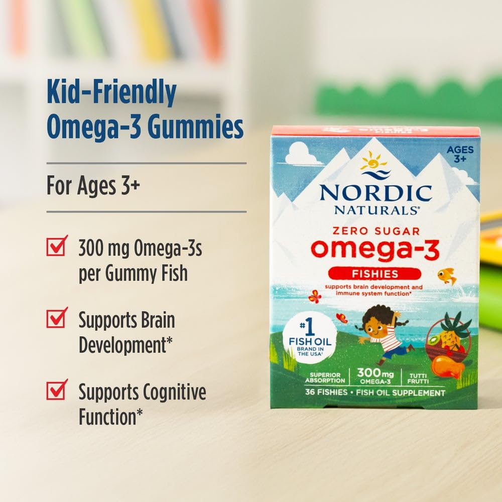 Nordic Naturals Nordic Omega-3 Fishies, Tutti Frutti - 36 Fishies - 300 mg Total Omega-3s with EPA & DHA - Healthy Brain, Mood, Vision & Immune System - Non-GMO - 36 Servings - TrustMedUSA