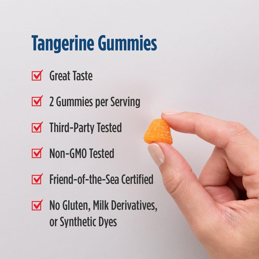 Nordic Naturals Nordic Omega-3 Gummies, Tangerine - 120 Gummies - 82 mg Total Omega-3s with EPA & DHA - TrustMedUSA