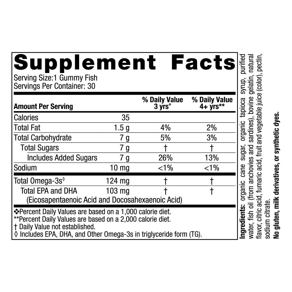 Nordic Naturals Nordic Omega-3 Gummy Fish, Tangerine - 30 Gummy Fish - 124 mg Total Omega-3s with EPA & DHA - Non-GMO - 30 Servings - TrustMedUSA