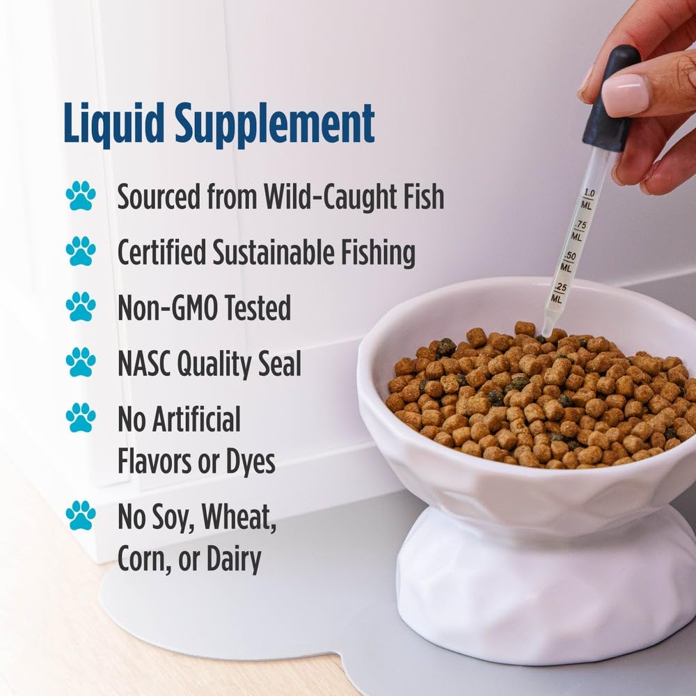 Nordic Naturals Omega-3 Cat, Unflavored - 2 oz - 304 mg Omega-3 Per One mL - Fish Oil for Cats with EPA & DHA - Promotes Heart, Skin, Coat, & Immune Health - Non-GMO - TrustMedUSA