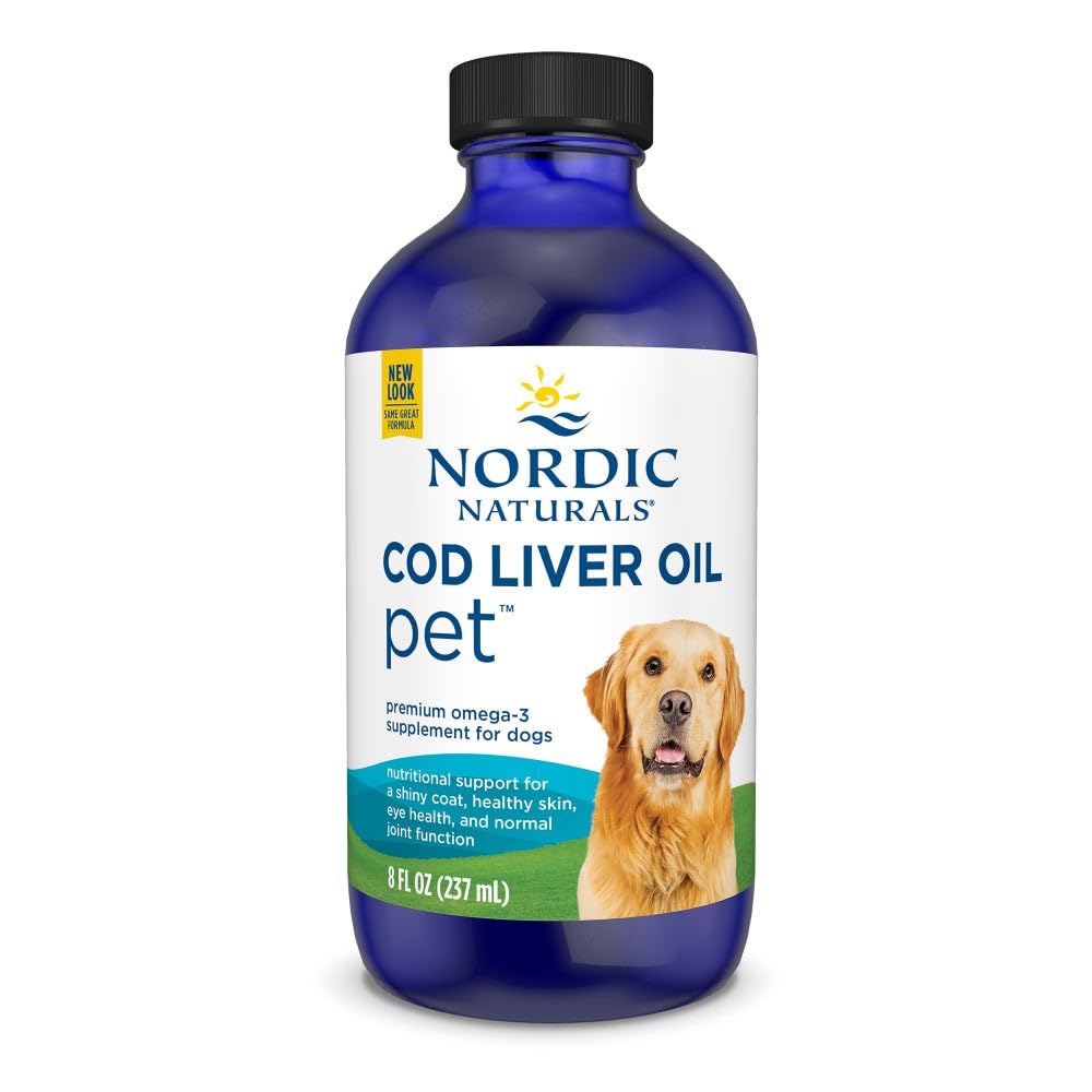 Nordic Naturals Omega-3 Pet Bundle - 2 oz Omega-3 Fish Oil for Small Dogs & Cats, 8 oz Pet Cod Liver Oil Promotes Heart, Skin, Coat, & Immune Health - TrustMedUSA