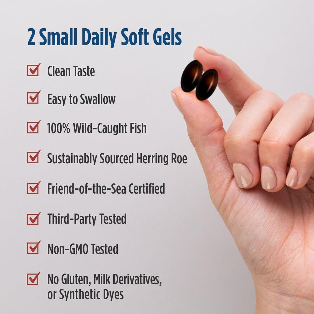 Nordic Naturals Omega-3 Phospholipids, Unflavored - 60 Soft Gels - 500 mg Omega-3 & 350 mg Phospholipids - Heart & Brain Health - Small, Easy-to-Swallow Soft Gels - Non-GMO - 30 Servings - TrustMedUSA