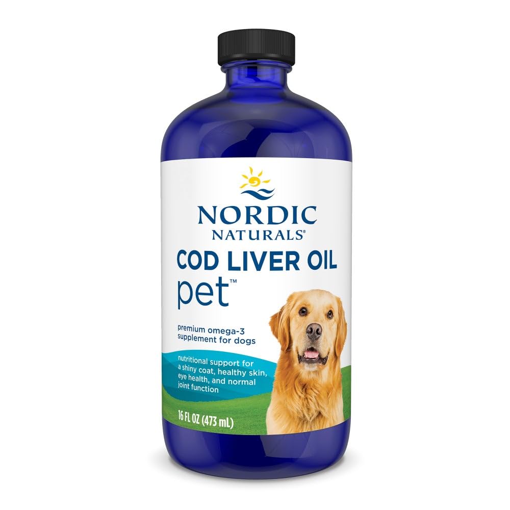 Nordic Naturals Pet Cod Liver Oil, Unflavored - 16 oz - 1048 mg Omega-3 Per Teaspoon - Fish Oil for Dogs with EPA & DHA - Promotes Skin, Coat, & Immune Health - TrustMedUSA