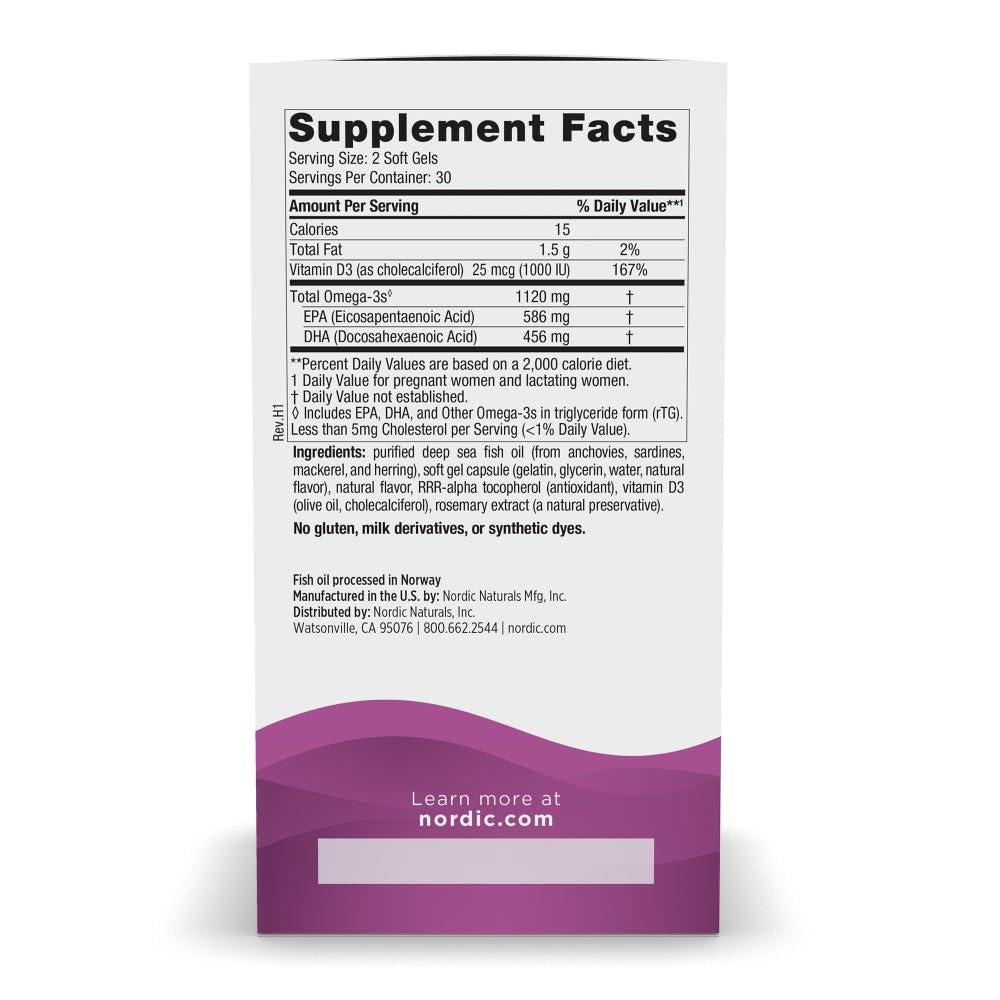 Nordic Naturals Postnatal Omega-3, Lemon - 60 Soft Gels - 1120 Total Omega-3 + 1000 IU Vitamin D3 - Formulated for New Moms; Supports Optimal Wellness, - TrustMedUSA