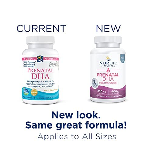 Nordic Naturals Prenatal DHA, Unflavored - 830 mg Omega-3 + 400 IU Vitamin D3-180 Soft Gels - Supports Brain Development in Babies During Pregnancy & Lactation - Non-GMO - 90 Servings - TrustMedUSA