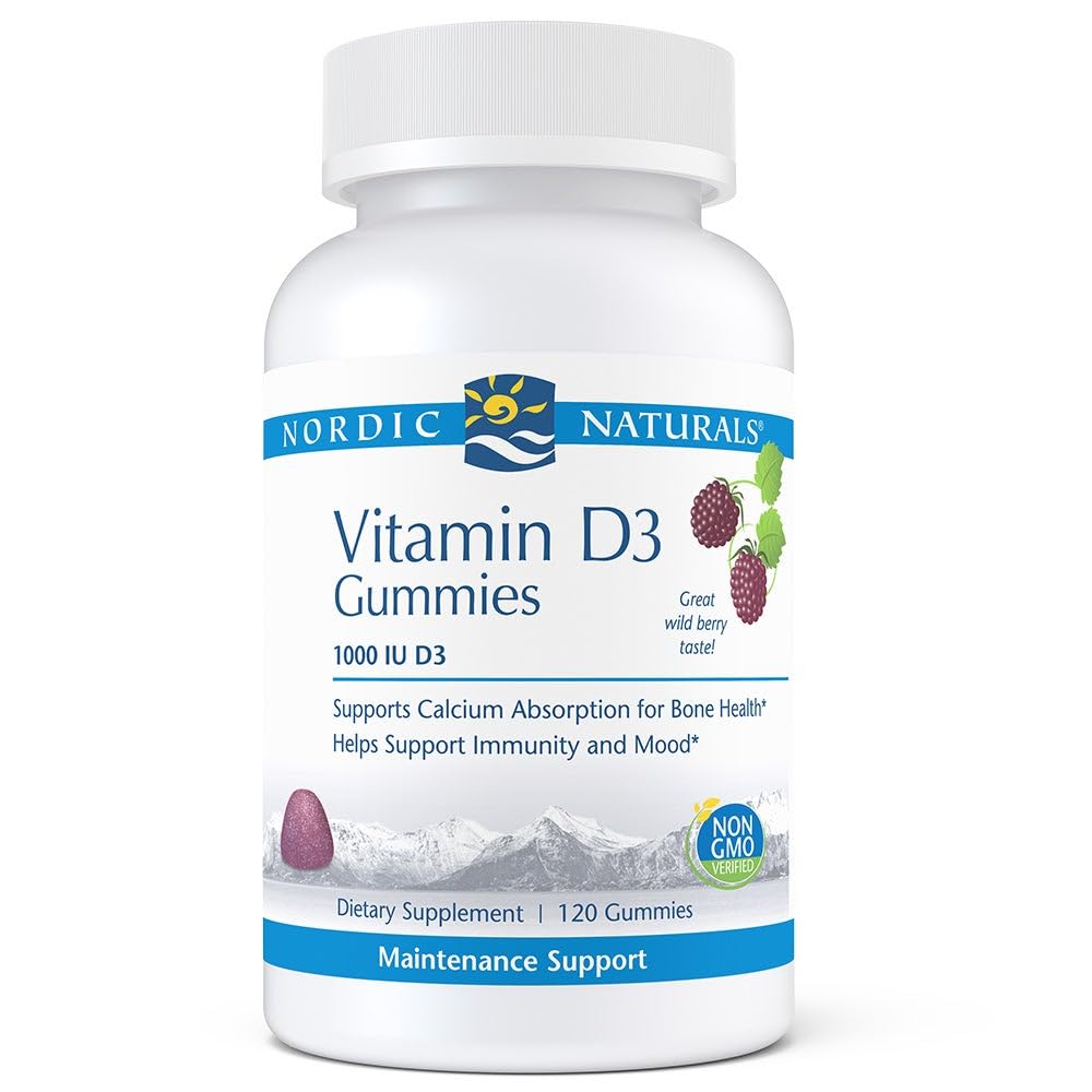 Nordic Naturals Pro Vitamin D3 Gummies, Wild Berry - 120 Gummies - 1000 IU Vitamin D3 - Great Taste - Healthy Bones, Mood & Immune System Function - Non-GMO - 120 Servings - TrustMedUSA