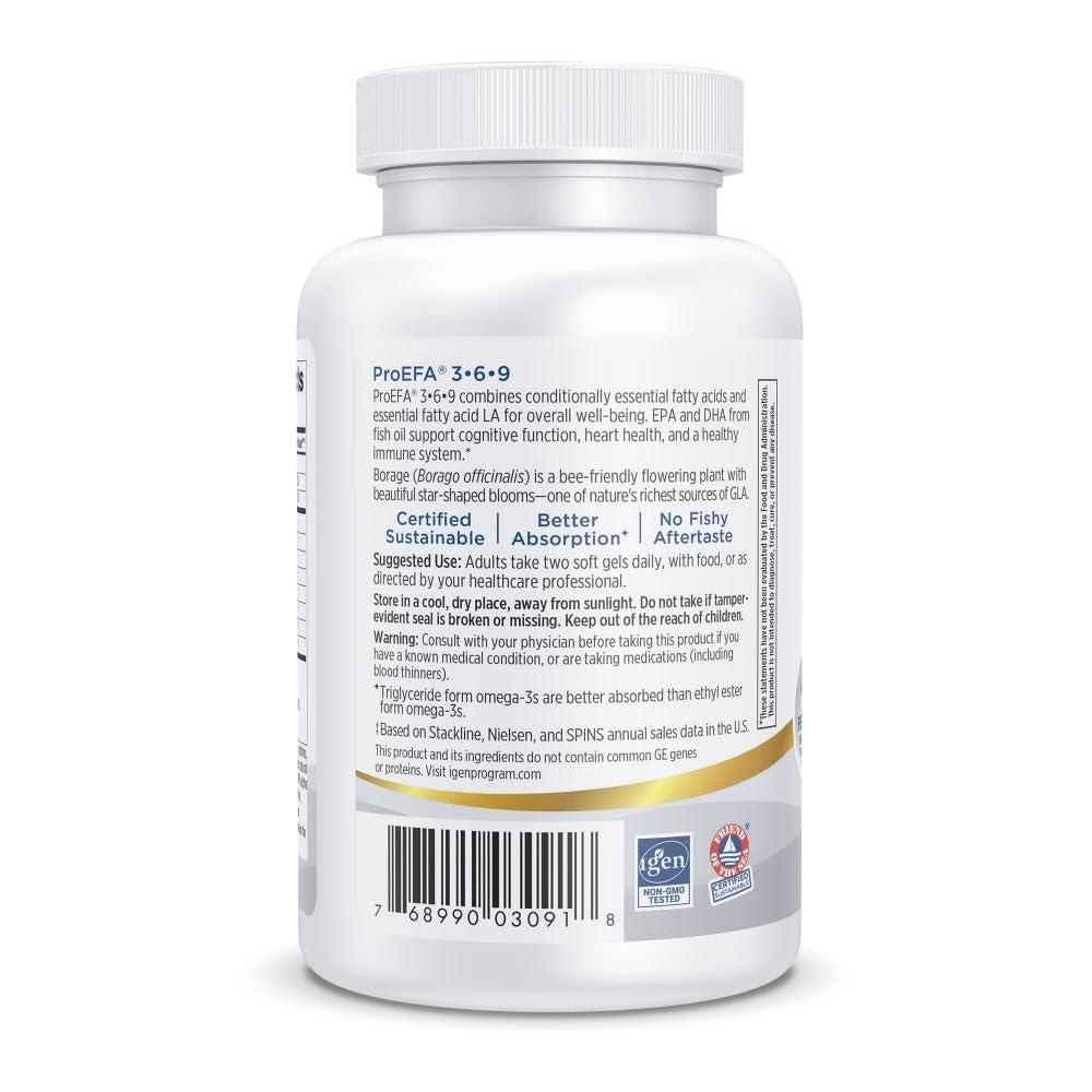 Nordic Naturals ProEFA 3-6-9, Lemon Flavor - 90 Soft Gels - 565 mg Omega-3 - EPA & DHA with Added GLA - Healthy Skin, Cognition, & Positive Mood - Non-GMO - 45 Servings - TrustMedUSA