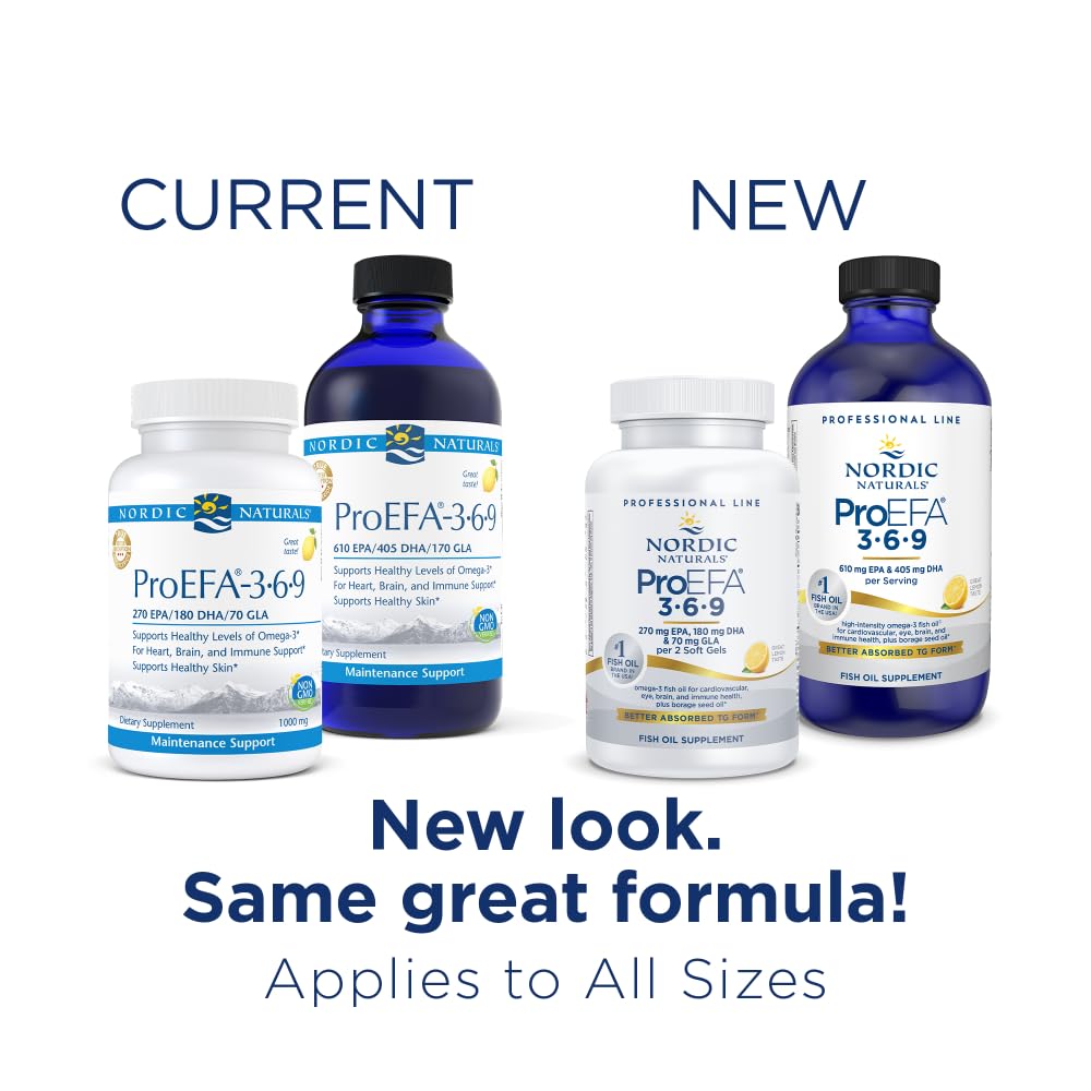Nordic Naturals ProEFA 3-6-9, Lemon Flavor - 90 Soft Gels - 565 mg Omega-3 - EPA & DHA with Added GLA - Healthy Skin, Cognition, & Positive Mood - Non-GMO - 45 Servings - TrustMedUSA
